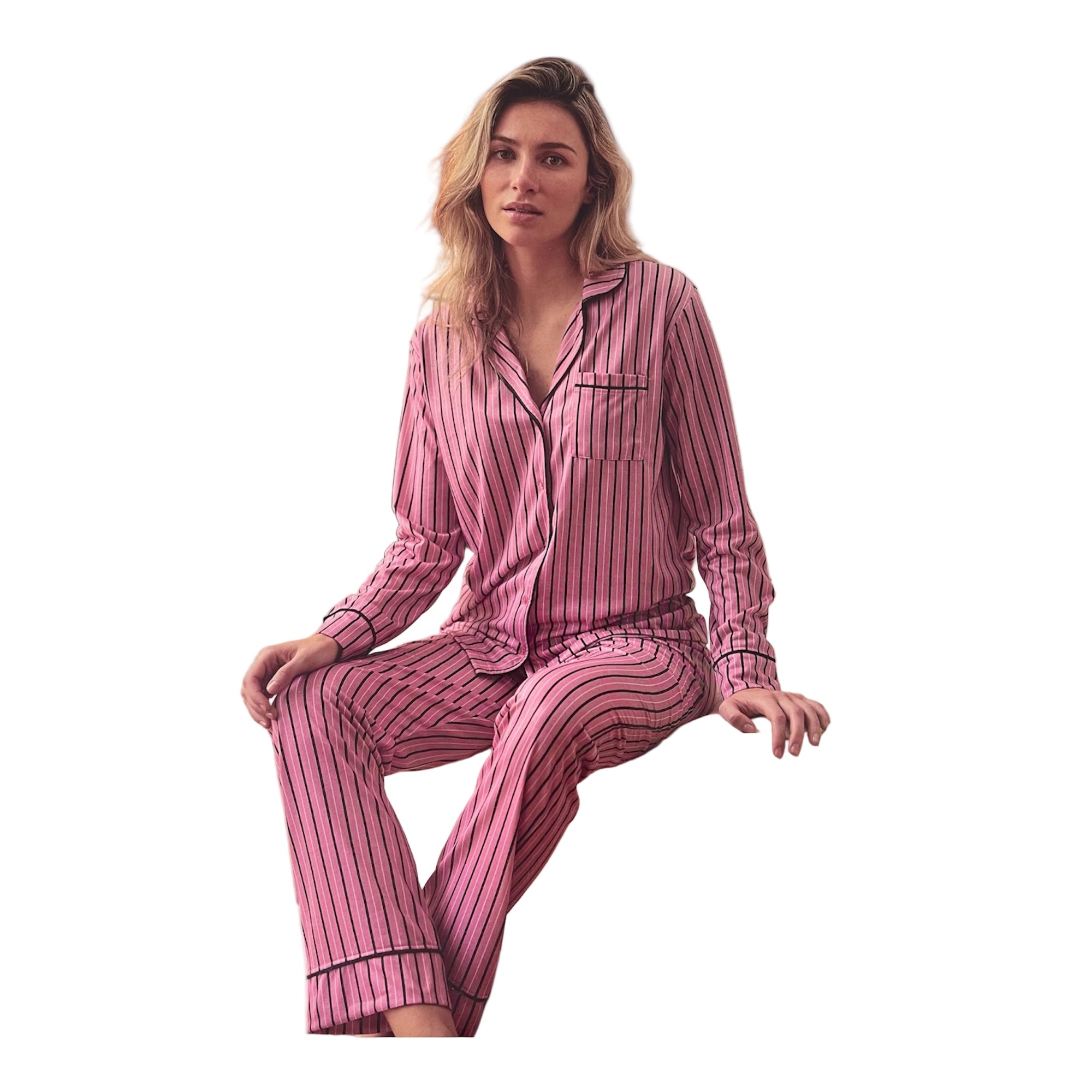 Pigiama Donna Lungo in Cotone Interlock Aperto Avanti Enrico Coveri Art.EP6284 - Boutique dell'Intimo e del Neonato