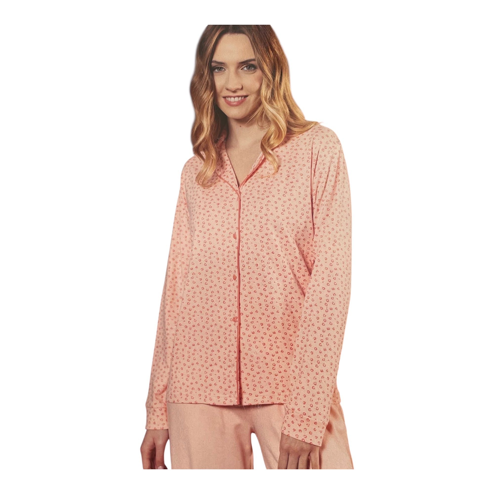 Pigiama Donna Lungo in Cotone Interlock Aperto Davanti Irge Art.MII2138 - Boutique dell'Intimo e del Neonato