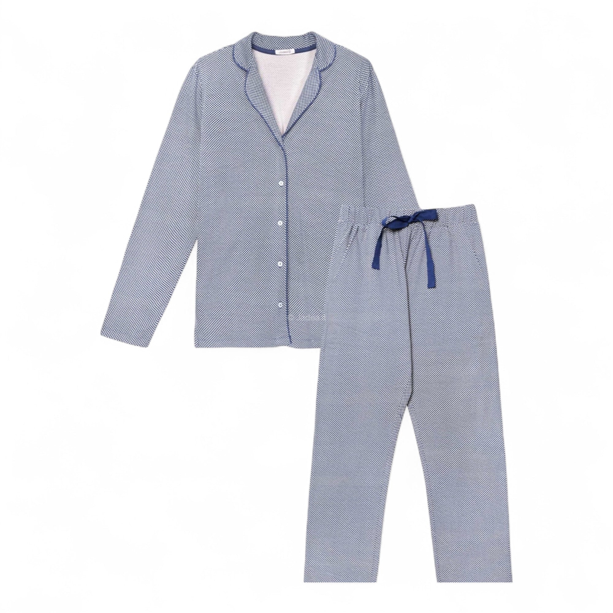 Pigiama Donna Lungo in Cotone Interlock Aperto Davanti Jadea Art.5230 - Boutique dell'Intimo e del Neonato