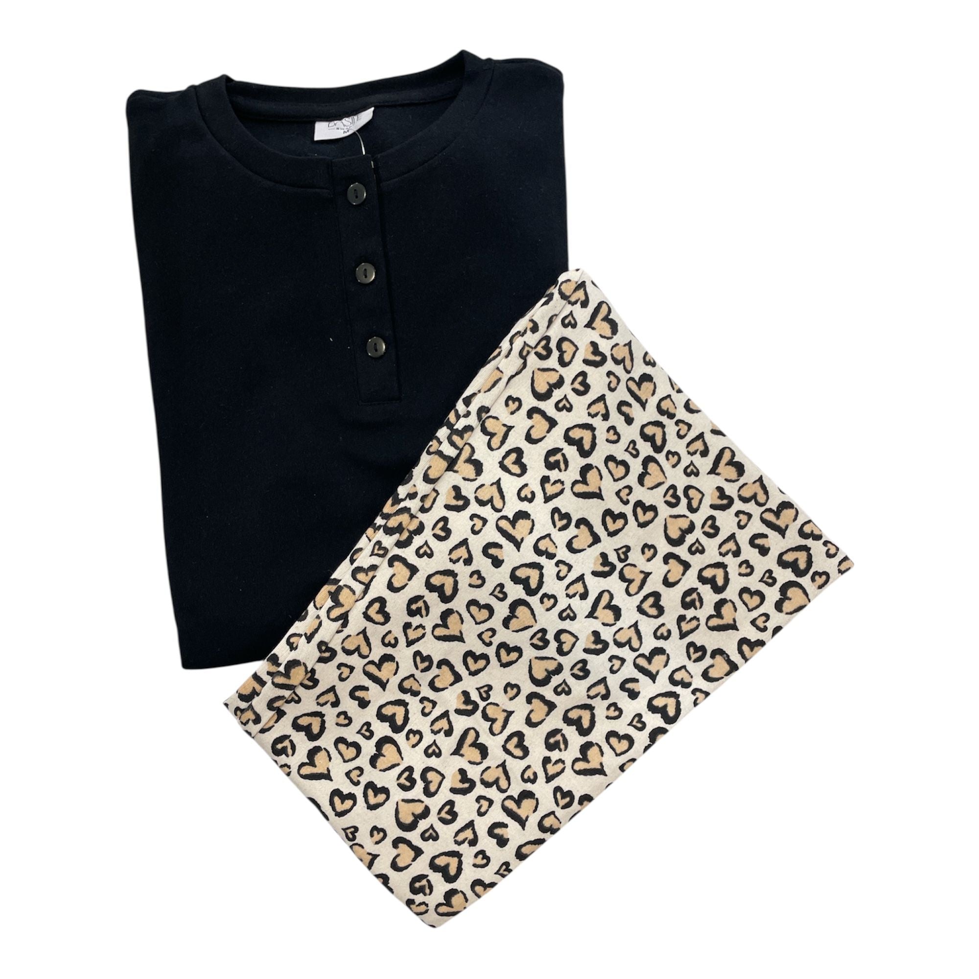 Pigiama Donna Lungo in Cotone Interlock Serafino Basile Art.MD1630 - Boutique dell'Intimo e del Neonato