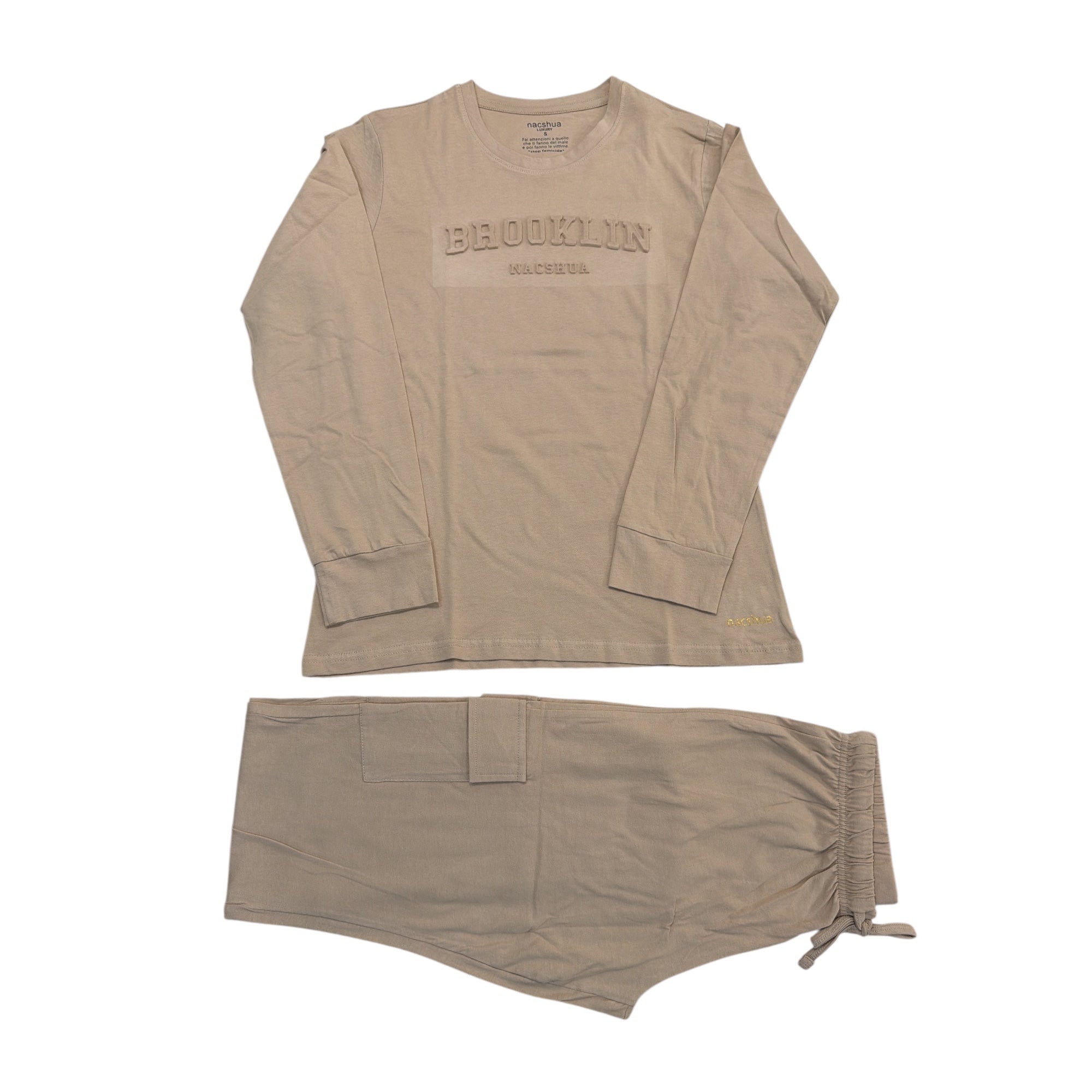 Pigiama Donna Lungo in Cotone Jersey Girocollo Nacshua Art.EDITTA - Boutique dell'Intimo e del Neonato