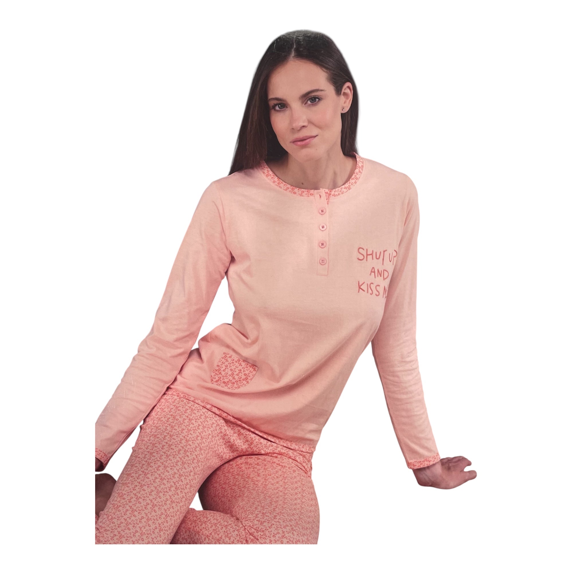 Pigiama Donna Lungo in Cotone Jersey Oronero Art.OD381 - Boutique dell'Intimo e del Neonato