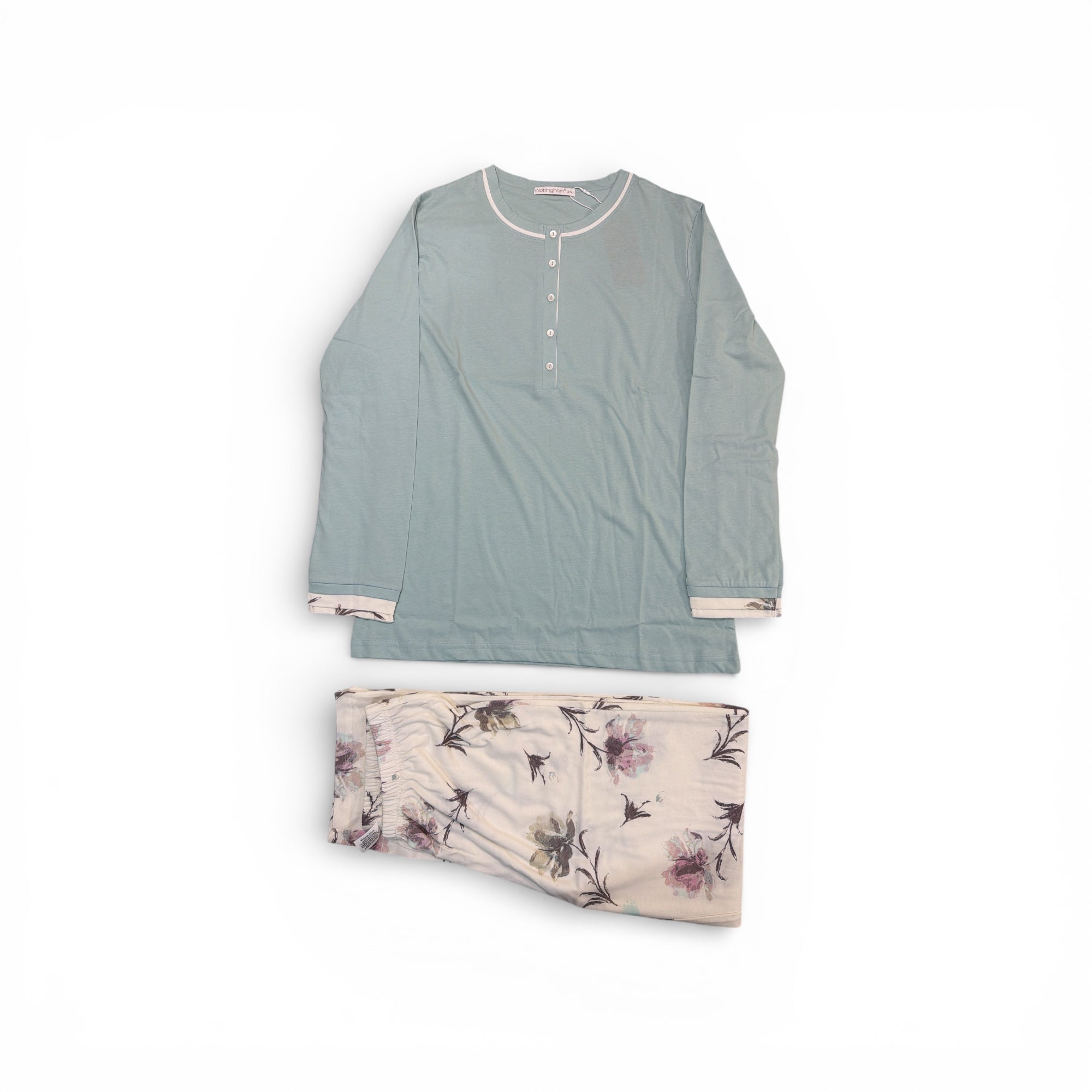 Pigiama Donna Lungo in Cotone Jersey Serafino Nottingham Art.NPB031 - Boutique dell'Intimo e del Neonato