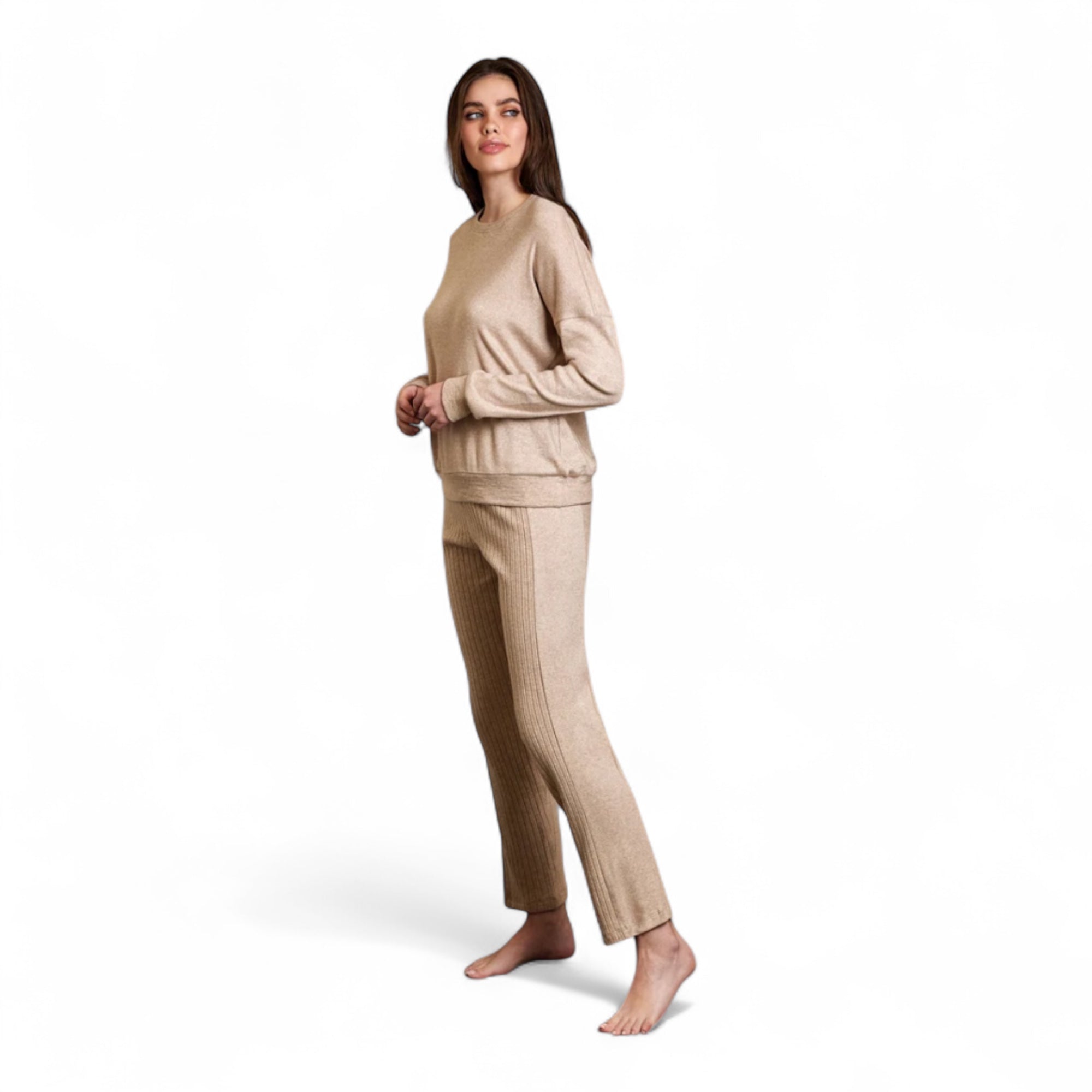 Pigiama Donna Lungo in Cotone Morbido Interlock Girocollo Jadea Art.5237 - Boutique dell'Intimo e del Neonato