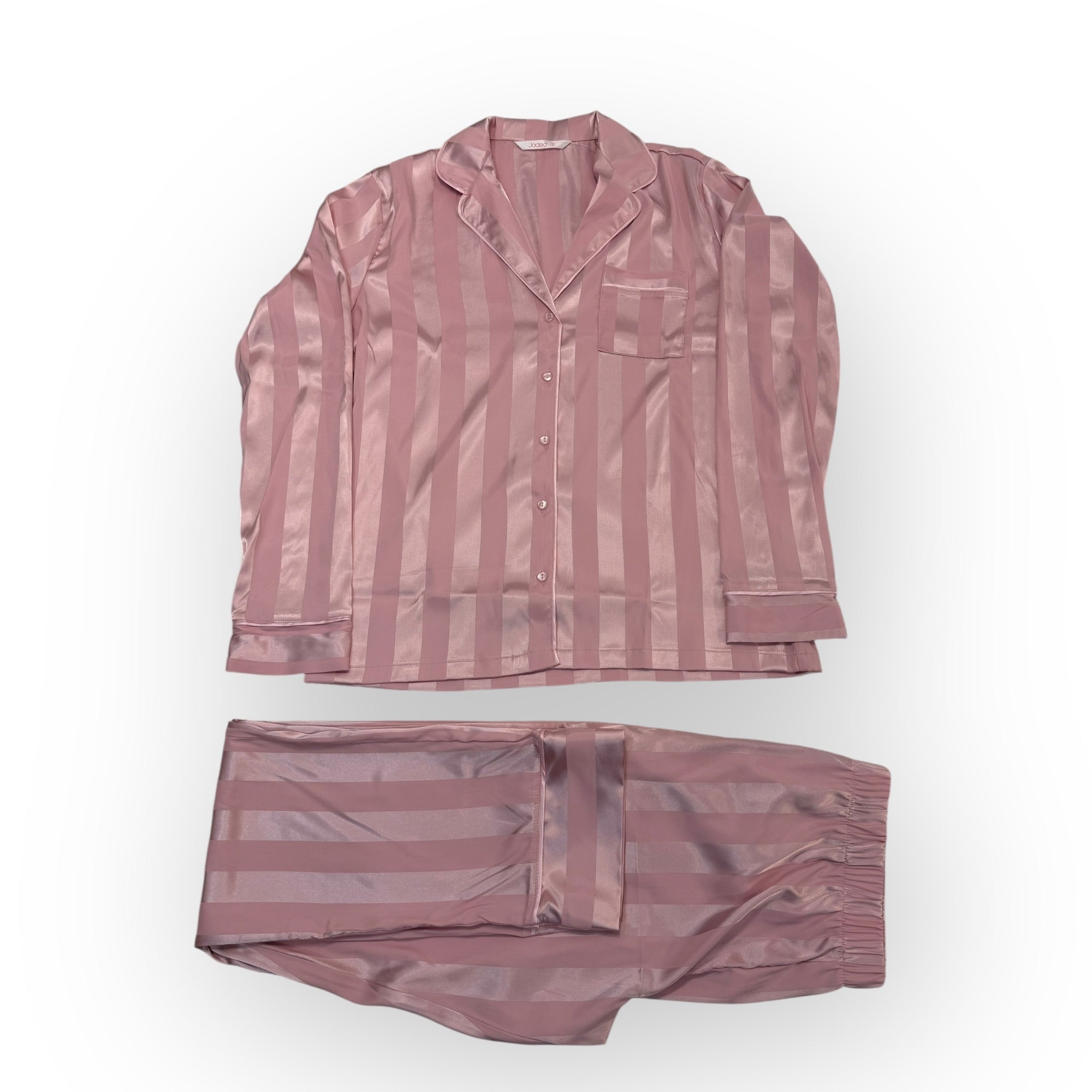 Pigiama Donna Lungo in Raso Rigato Aperto Davanti Jadea Art.3290 - Boutique dell'Intimo e del Neonato
