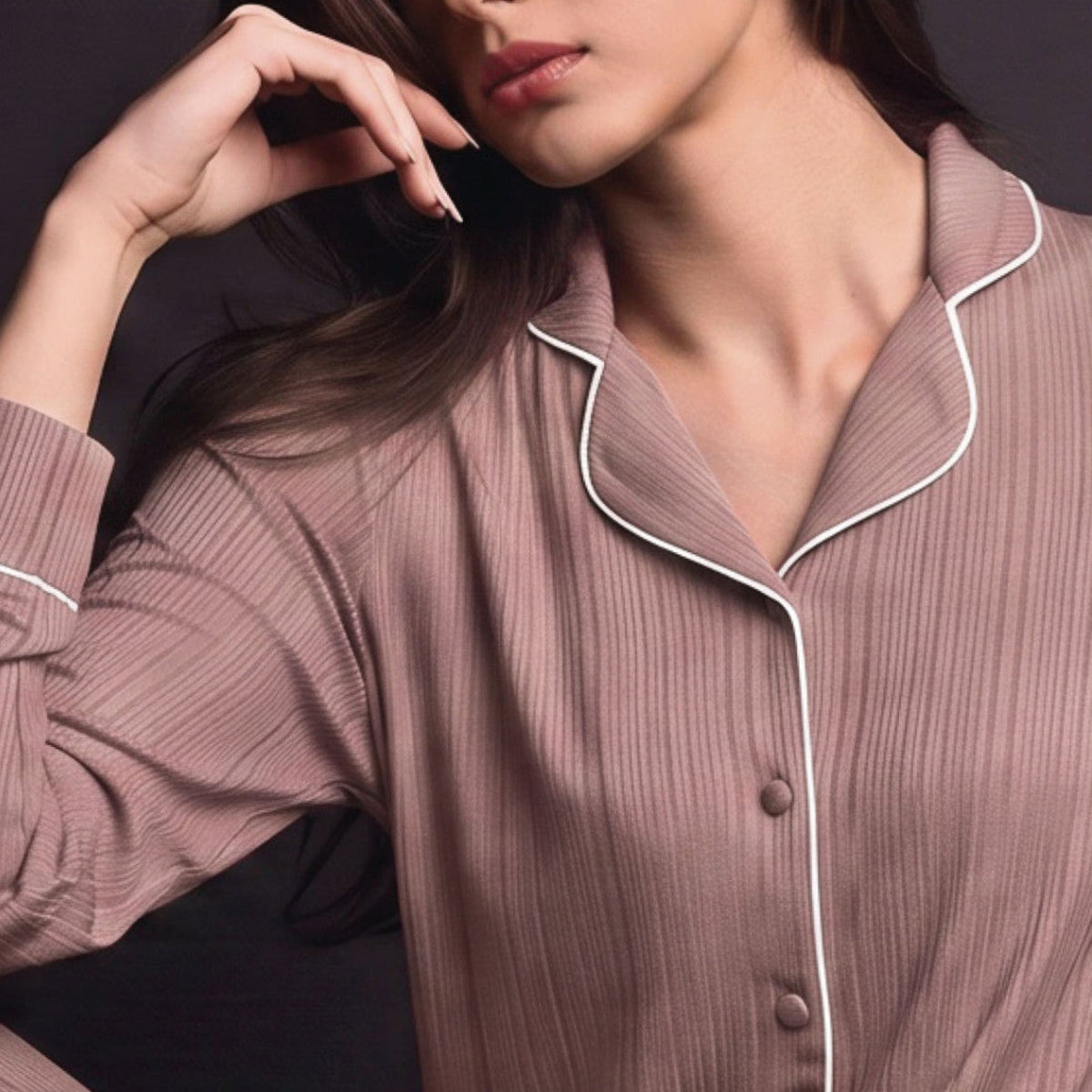 Pigiama Donna Lungo in Viscosa Pesante Aperto Davanti Costina Lormar Art.654451 - Boutique dell'Intimo e del Neonato