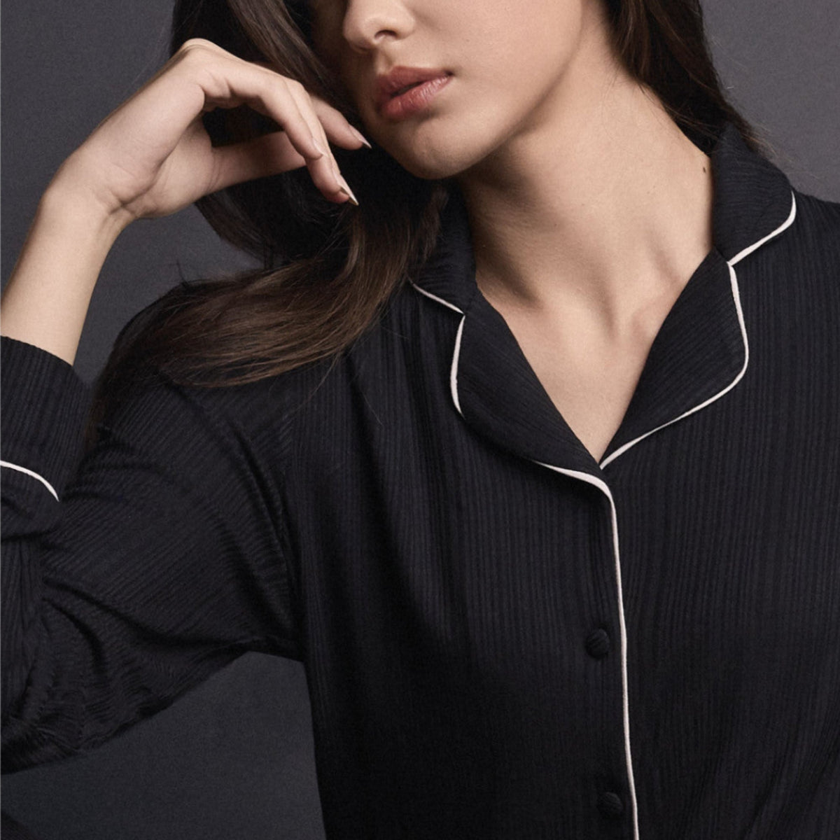 Pigiama Donna Lungo in Viscosa Pesante Aperto Davanti Costina Lormar Art.654451 - Boutique dell'Intimo e del Neonato