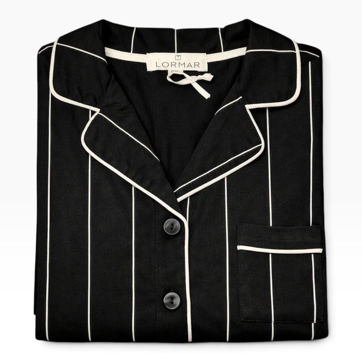 Pigiama Donna Lungo in Viscosa Pesante Aperto Davanti Gessato Lormar Art.654395 - Boutique dell'Intimo e del Neonato