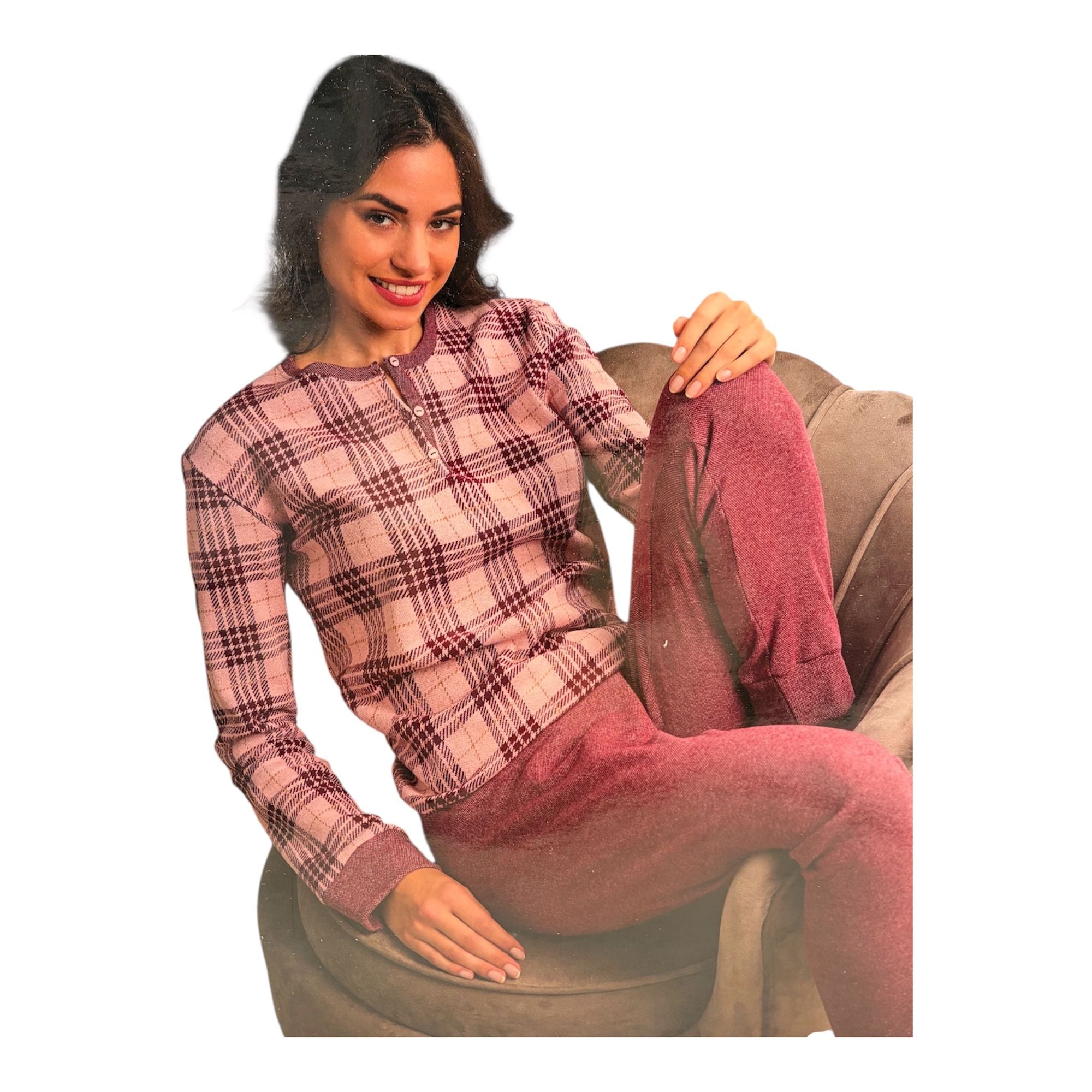 Pigiama Donna Lungo Punto Milano Serafino Il Granchio Art.GP6112 - Boutique dell'Intimo e del Neonato