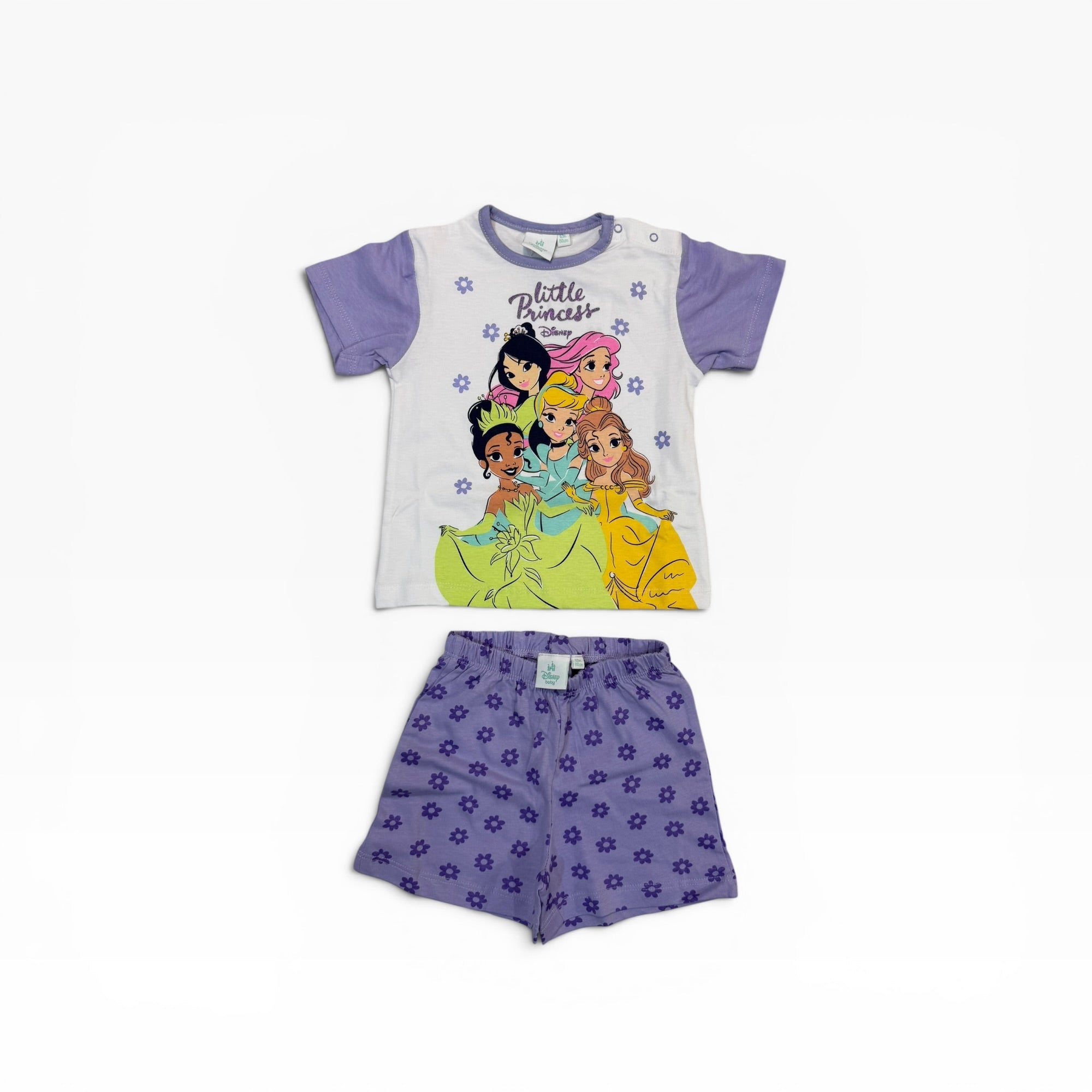 Pigiama Neonata Corto in Cotone Jersey Girocollo Sabor Disney Princess Art.DY34K4282 - Boutique dell'Intimo e del Neonato