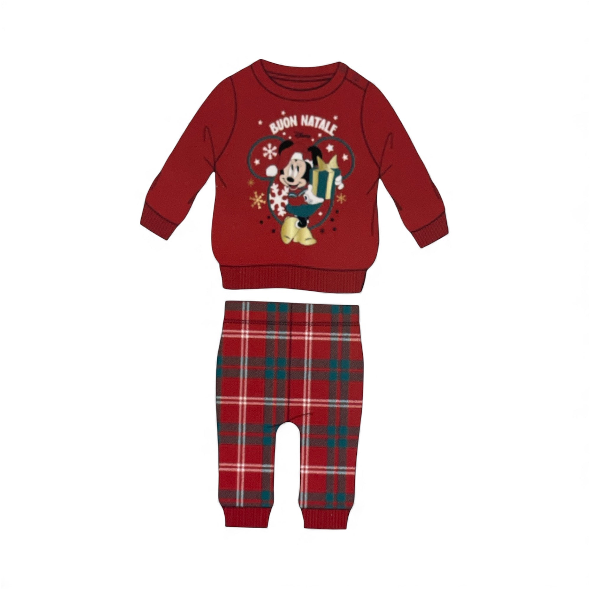 Pigiama Neonata Lungo Natalizio in Cotone Interlock Apertura Davanti Sabor MINNIE Art.DYC2686 - Boutique dell'Intimo e del Neonato