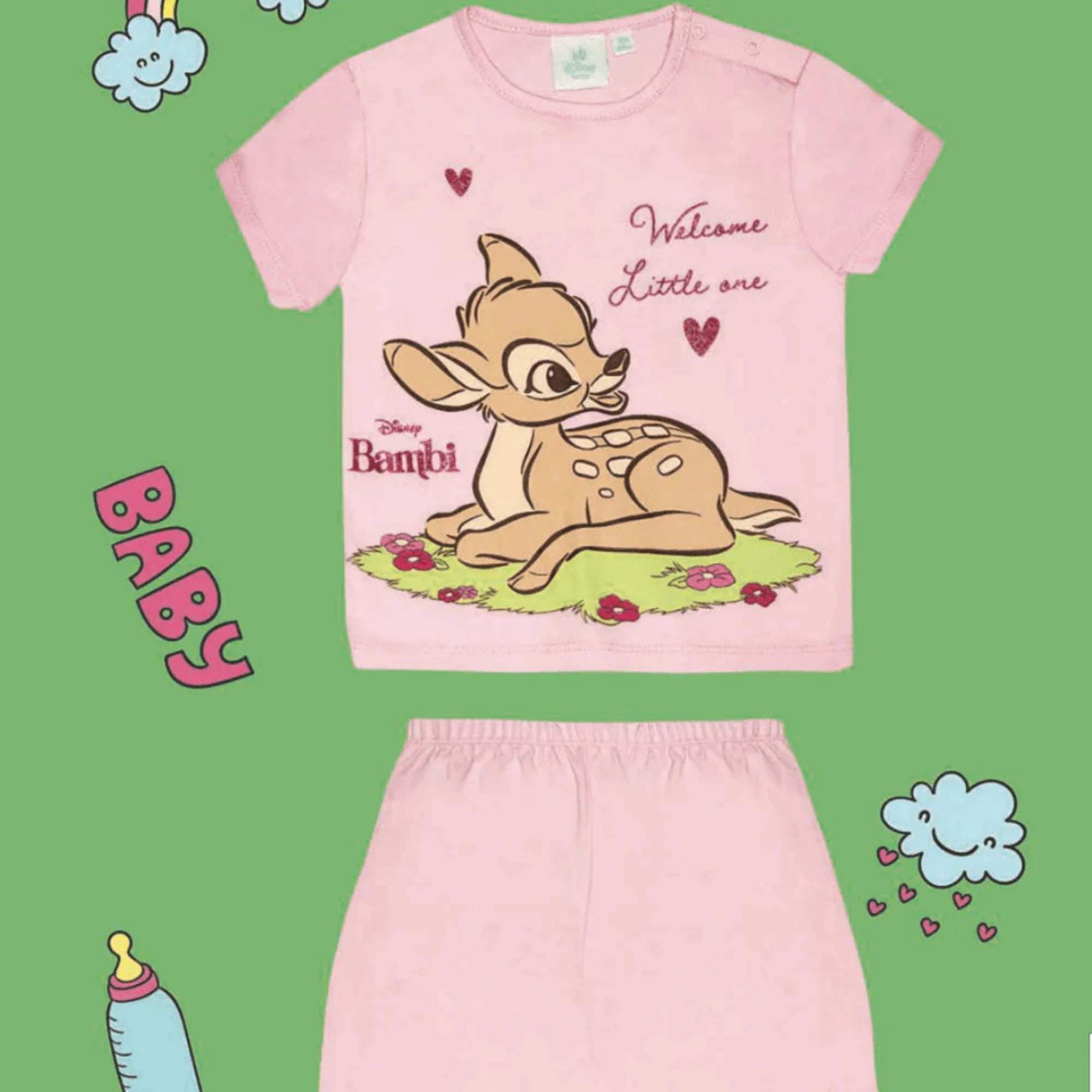 Pigiama Neonato Corto in Cotone Jersey Sabor Disney Bambi Art.DY32B2401 - Boutique dell'Intimo e del Neonato