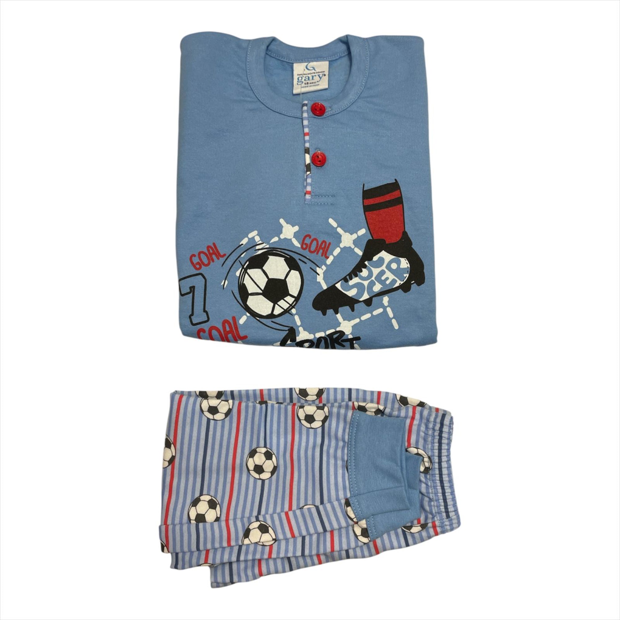 Pigiama Neonato Lungo in Cotone Felpato Serafino Gary Art.N10030 - Boutique dell'Intimo e del Neonato