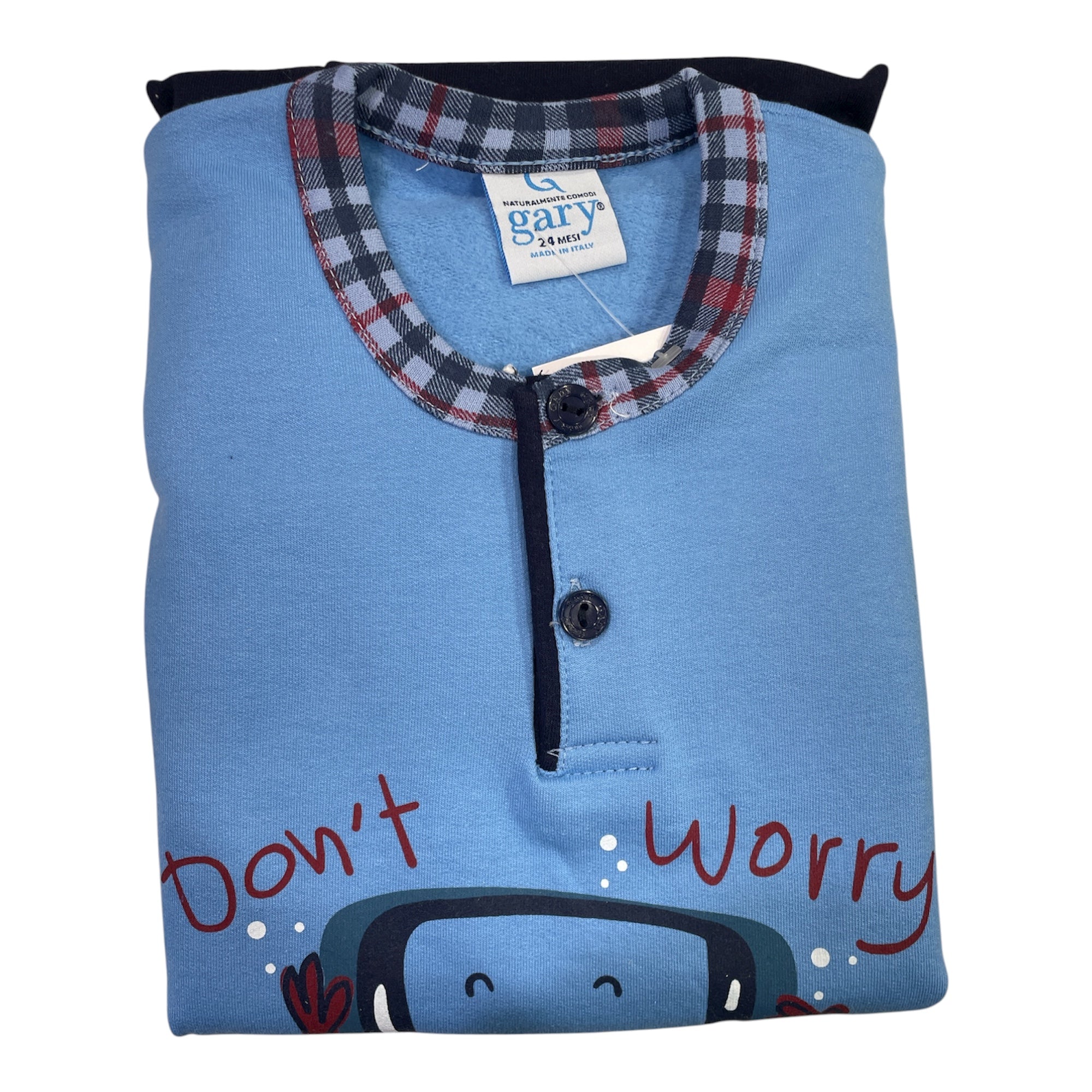 Pigiama Neonato Lungo in Cotone Felpato Serafino Gary Art.S10034 - Boutique dell'Intimo e del Neonato