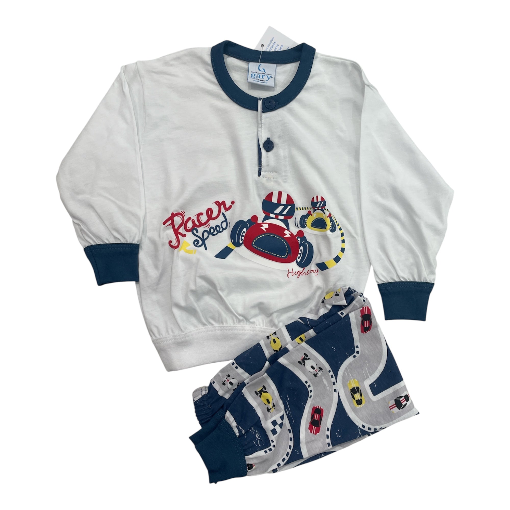 Pigiama Neonato Lungo in Cotone Jersey Gary Art.1001 - M - Boutique dell'Intimo e del Neonato