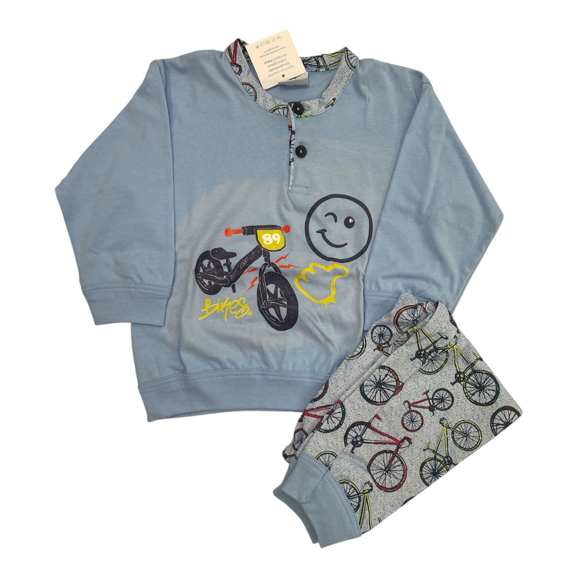Pigiama Neonato Lungo in Cotone Jersey Gary Art.1001 - M - Boutique dell'Intimo e del Neonato