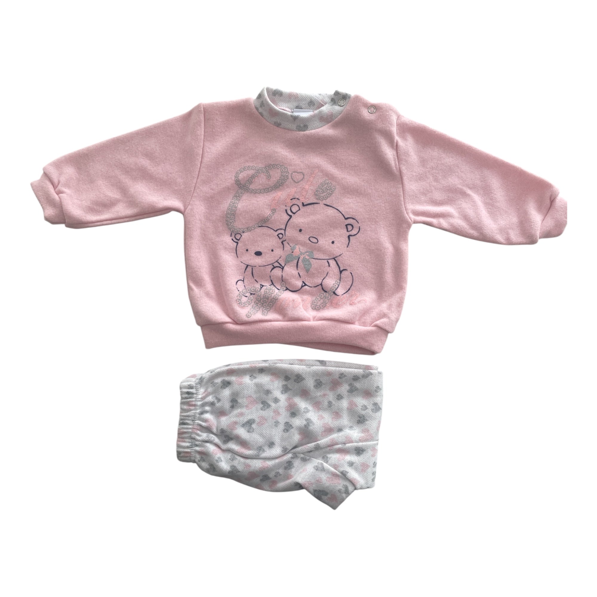 Pigiama Neonato Lungo Punto Milano Girocollo Spalla Aperta Pappa & Latte Art.304 - Boutique dell'Intimo e del Neonato