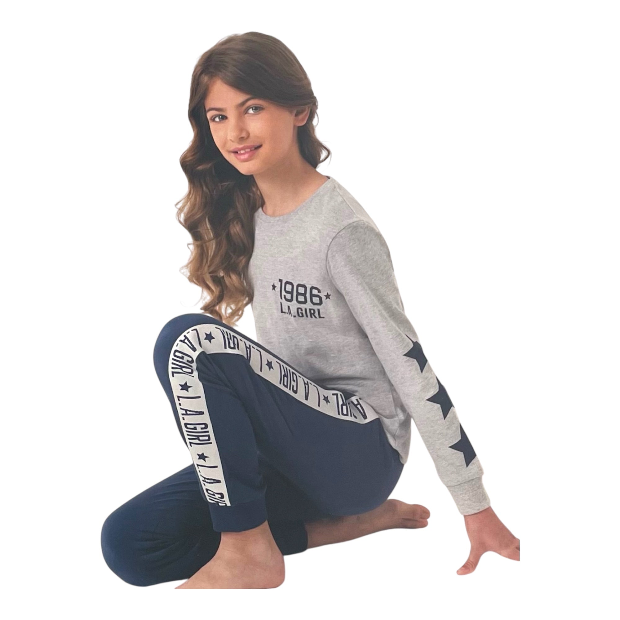 Pigiama Ragazza Lungo in Cotone Interlock Girocollo Jadea Art.P7000 - Boutique dell'Intimo e del Neonato