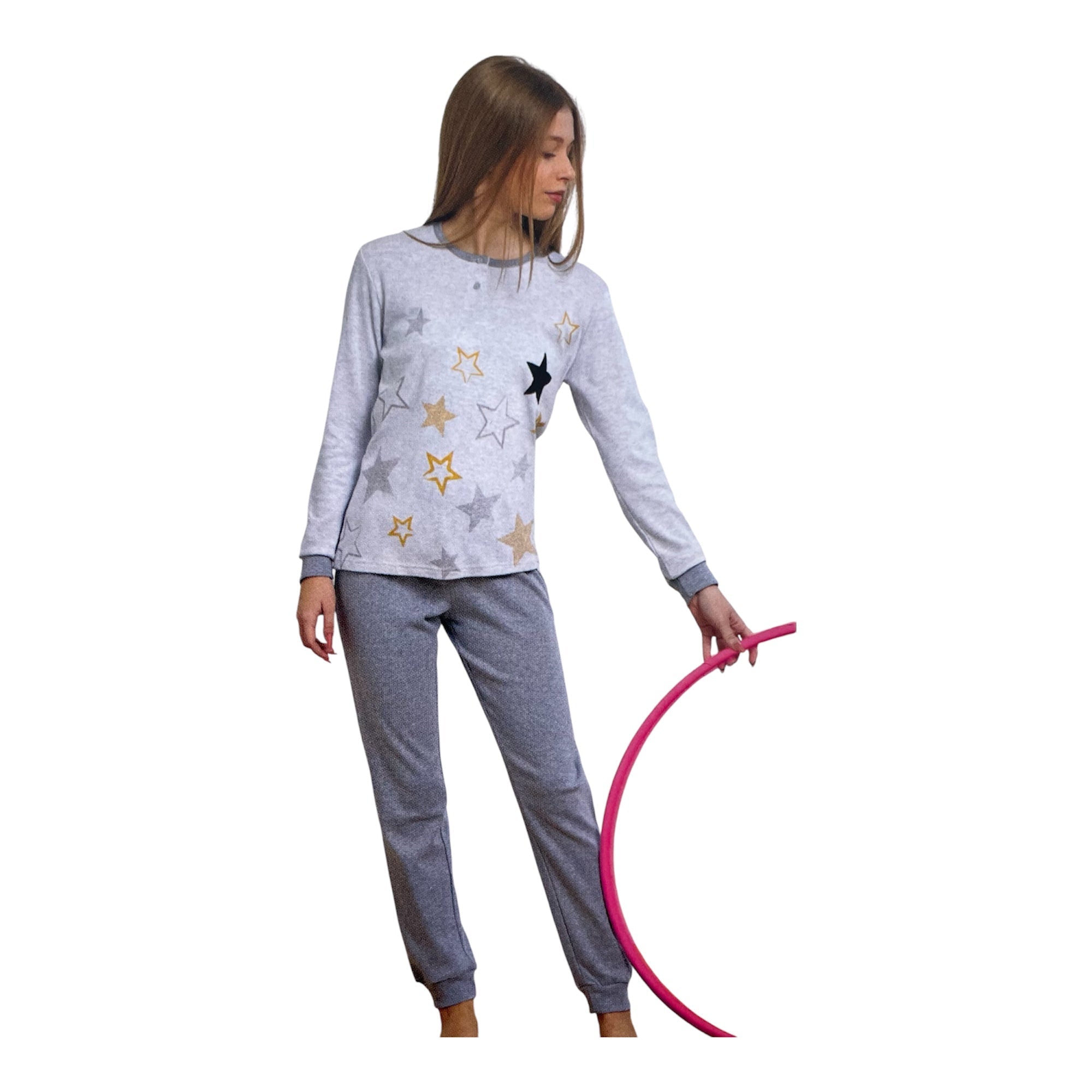 Pigiama Ragazza Lungo in Cotone Interlock Serafino Il Granchio Art.GP7117 - Boutique dell'Intimo e del Neonato