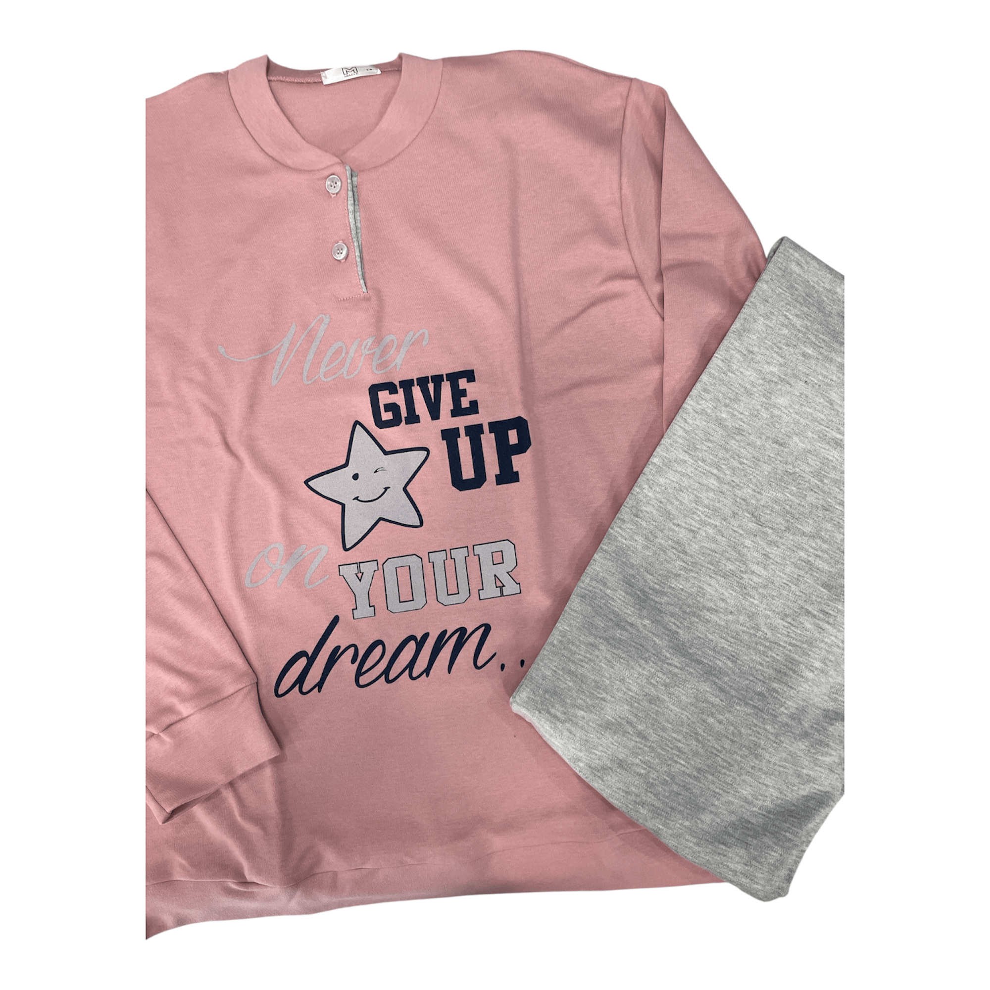 Pigiama Ragazza Lungo in Cotone Interlock Serafino Maele Art.AI2855 - Boutique dell'Intimo e del Neonato