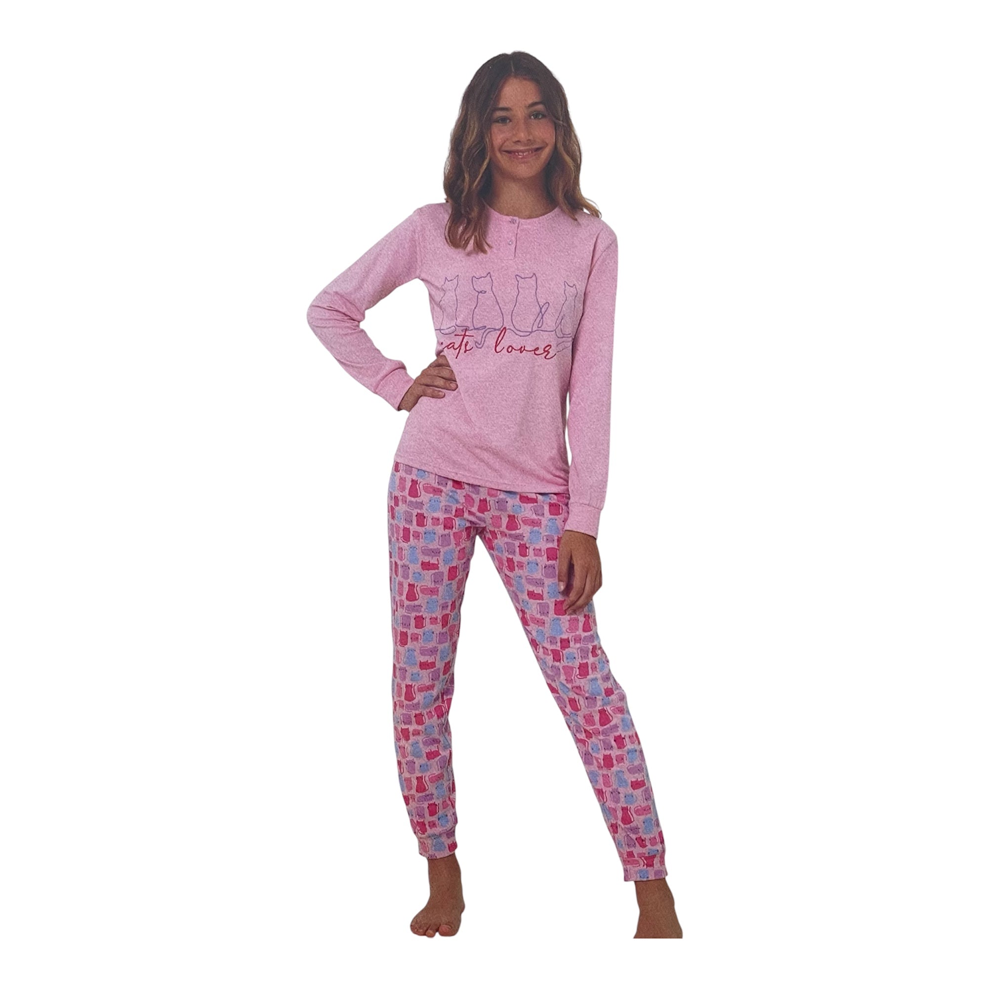 Pigiama Ragazza Lungo in Cotone Jersey Il Granchio Art.GP7106 - Boutique dell'Intimo e del Neonato