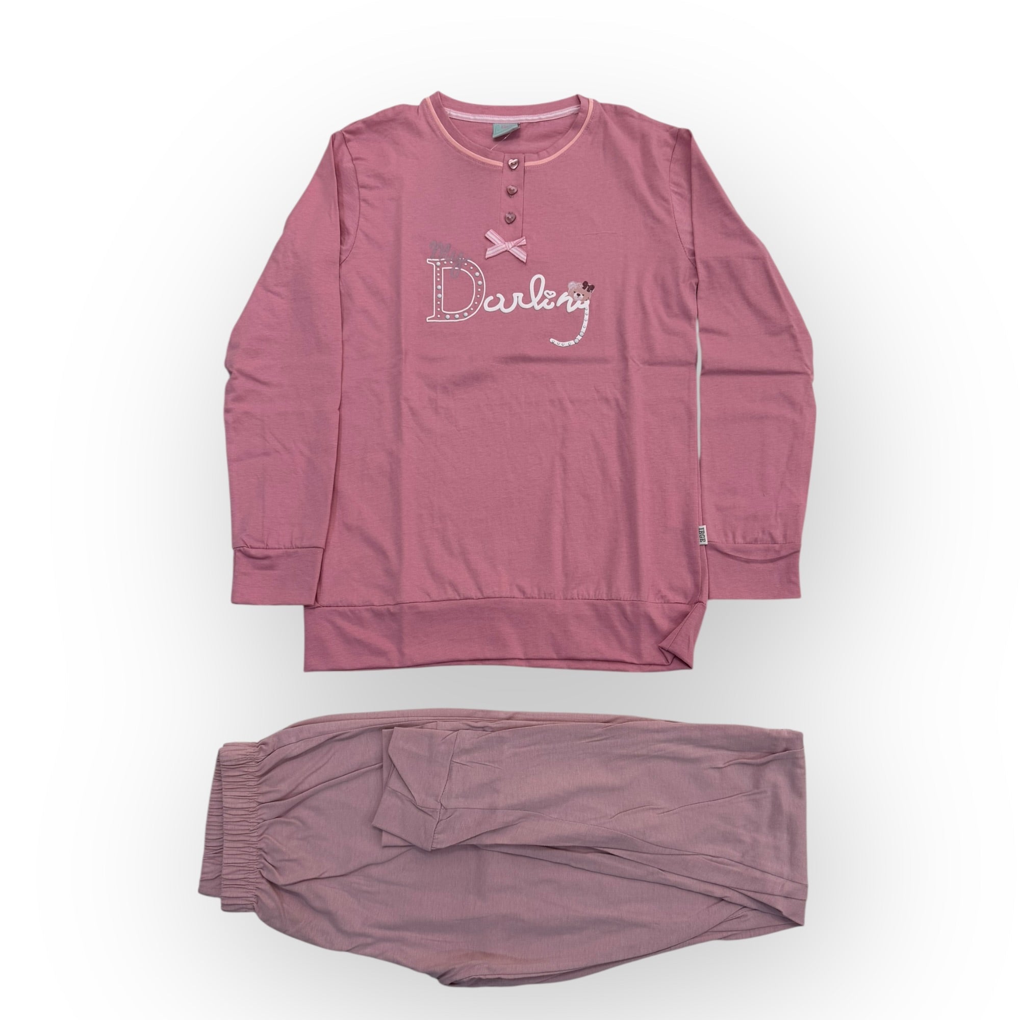 Pigiama Ragazza Lungo in Cotone Jersey Serafino Irge Art.SDL219 - Boutique dell'Intimo e del Neonato