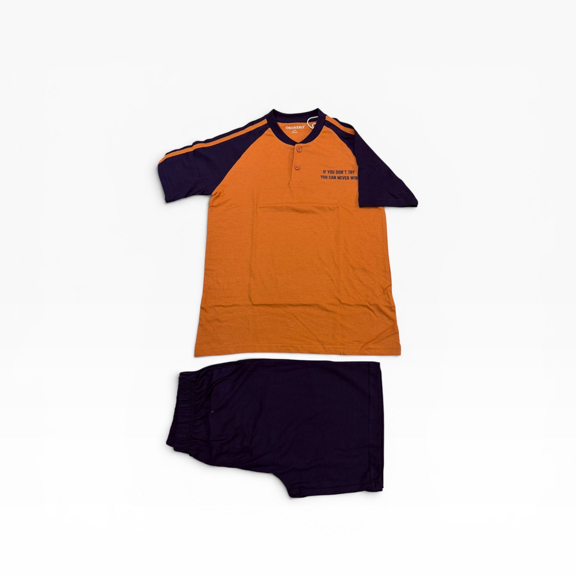 Pigiama Ragazzo Corto in Cotone Serafino Oronero Art.OU626J - Boutique dell'Intimo e del Neonato