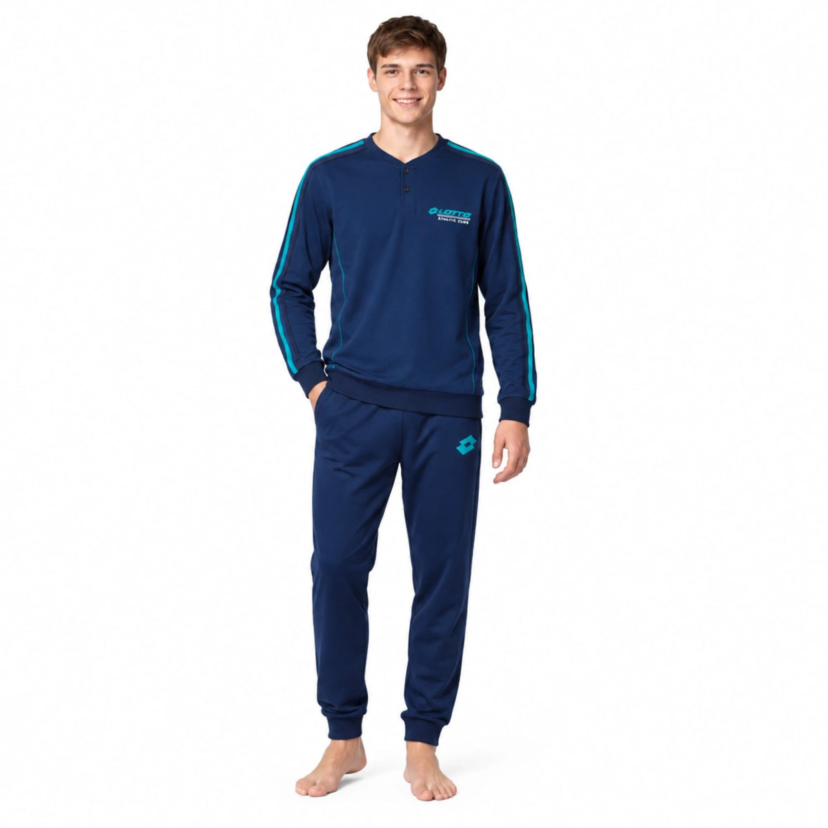 Pigiama Ragazzo in Caldo Cotone Serafino e Polsini Lotto Art.LP4245 - Boutique dell'Intimo e del Neonato