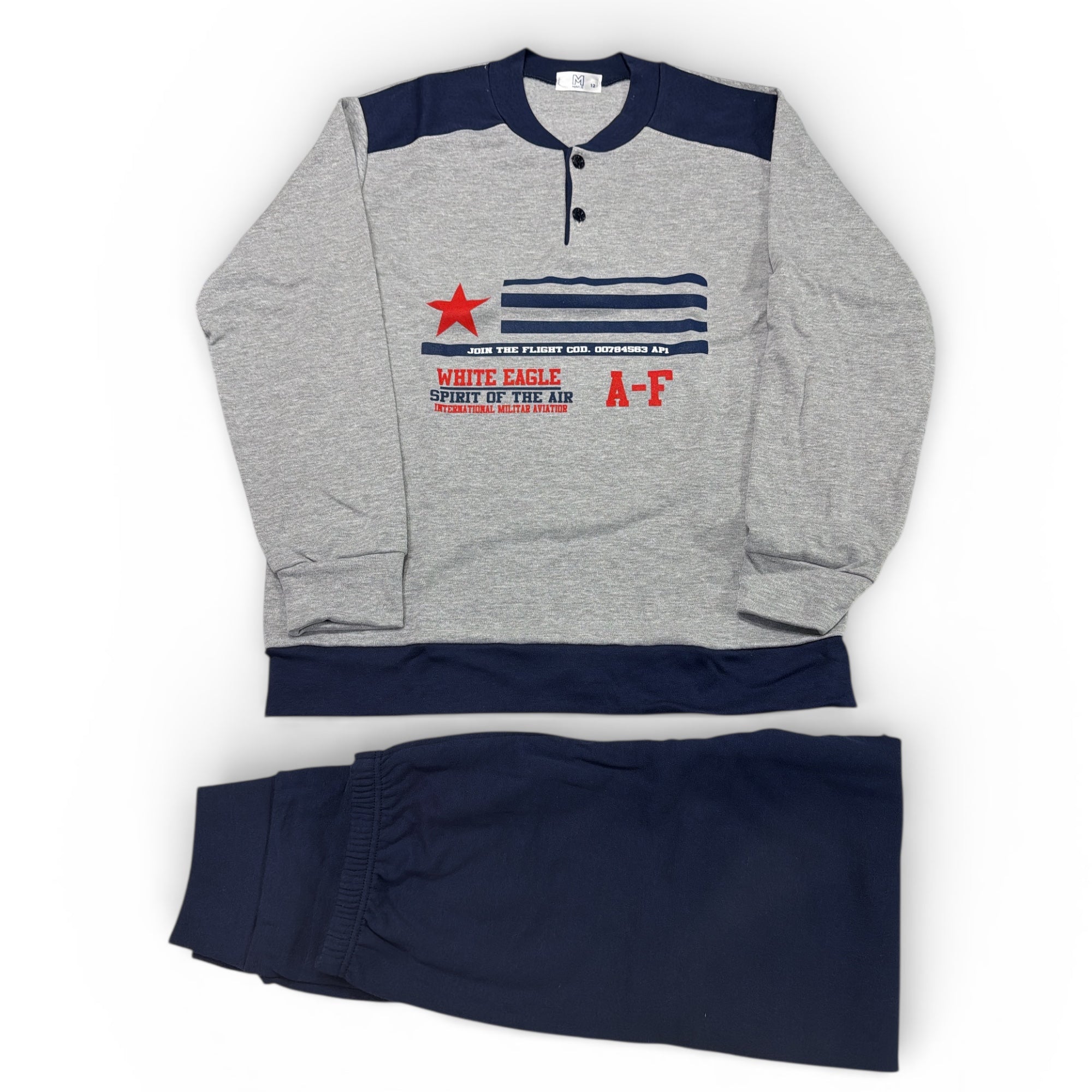 Pigiama Ragazzo Lungo in Cotone Interlock Serafino Maele Art.AI2365 - Boutique dell'Intimo e del Neonato