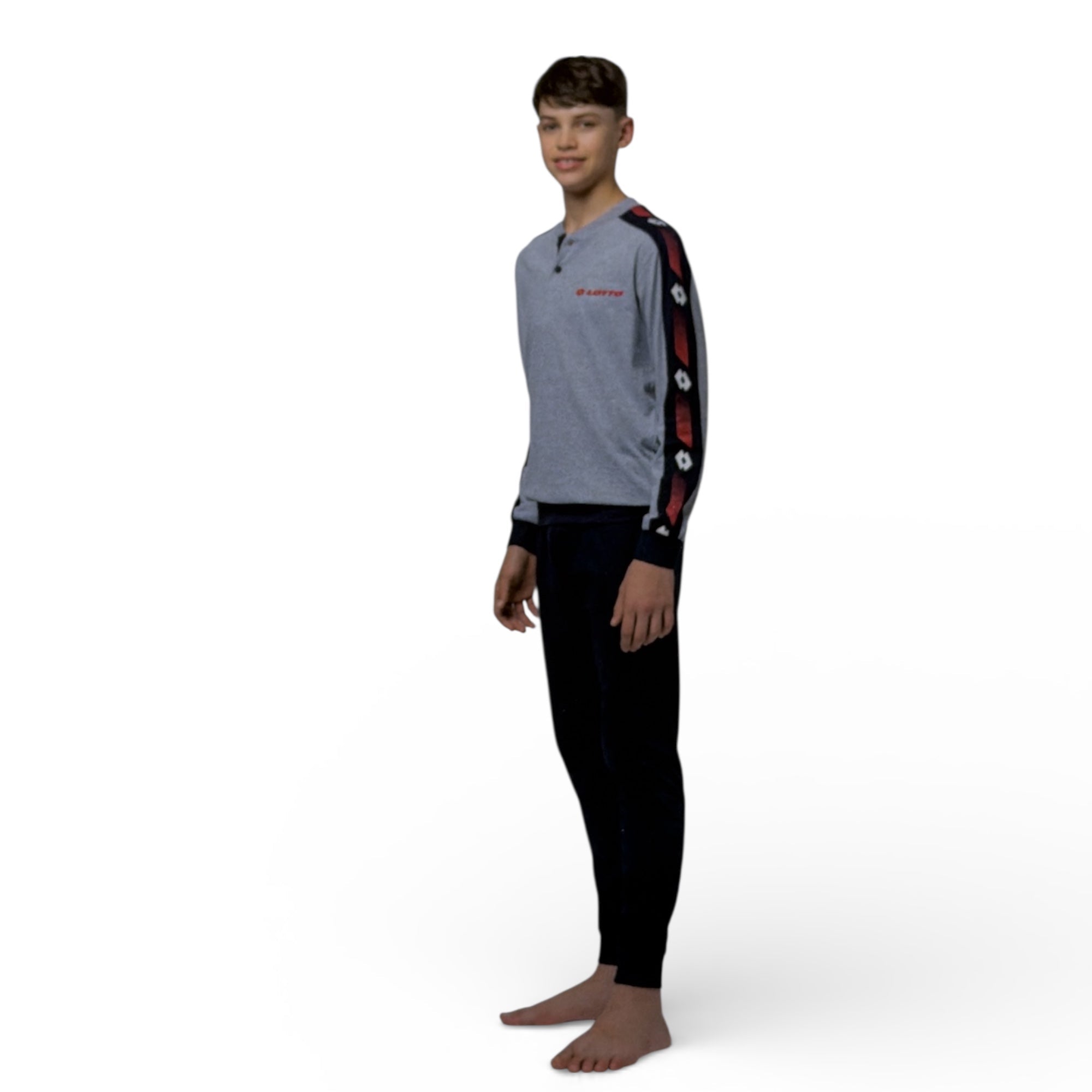 Pigiama Ragazzo Lungo in Cotone Serafino con Polsini Jersey Lotto Art.LP4219 - Boutique dell'Intimo e del Neonato