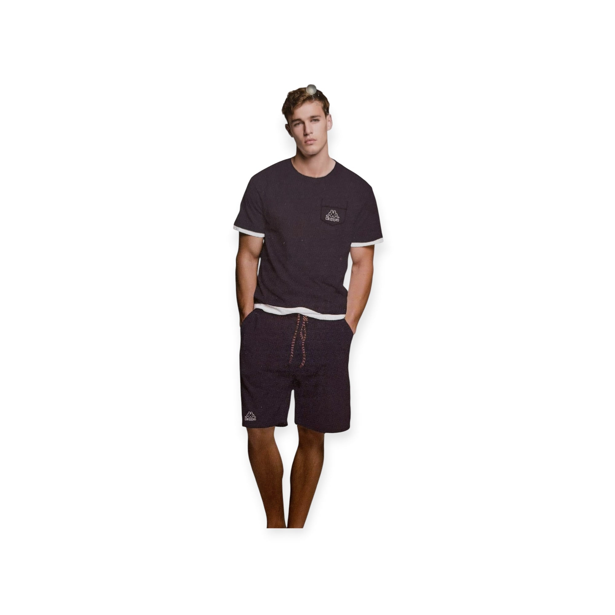 Pigiama Uomo Corto con Tasche in Cotone Jersey Girocollo Kappa Art.KMS26167 - Boutique dell'Intimo e del Neonato