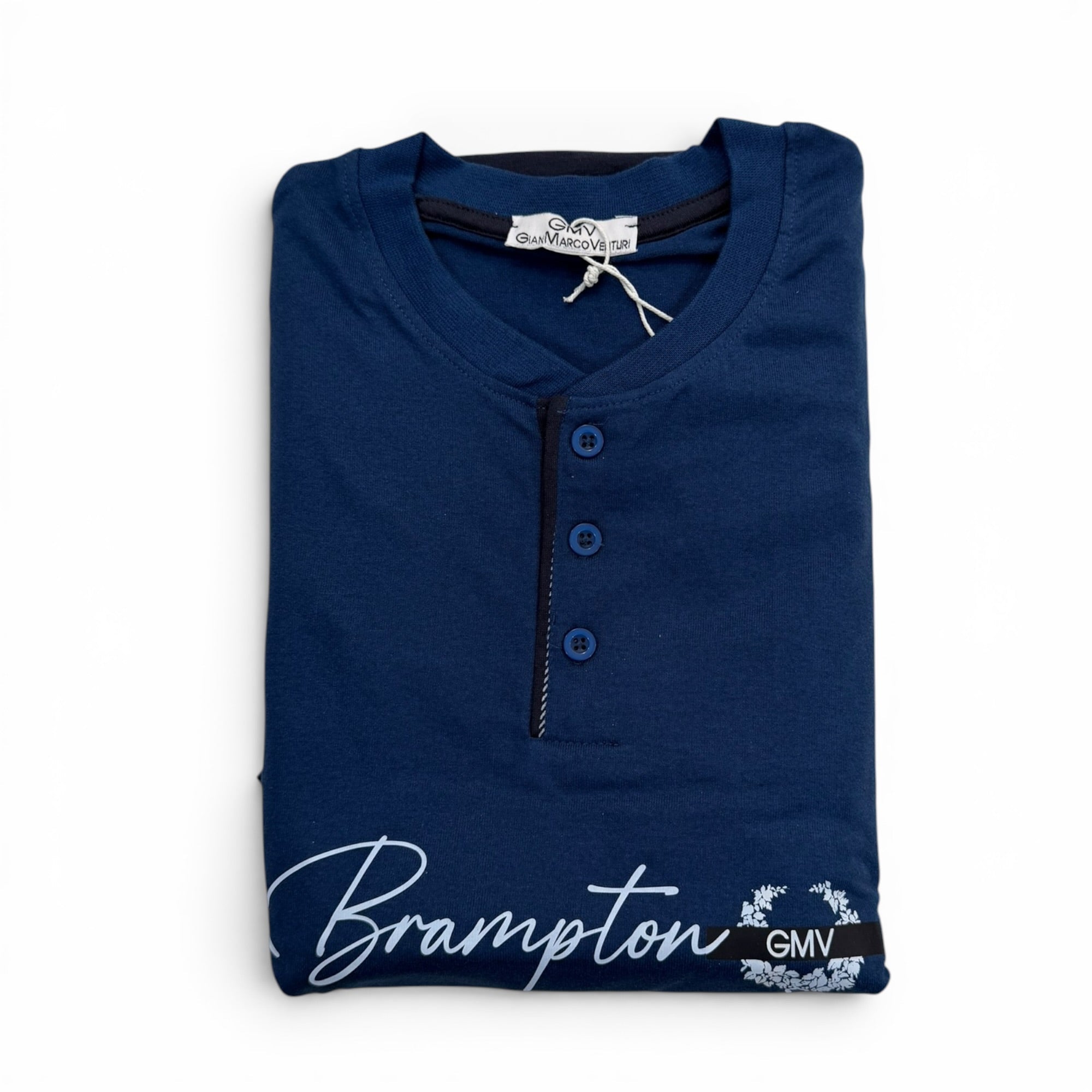 Pigiama Uomo Corto in Cotone Jersey Serafino GMV Art.94806 - Boutique dell'Intimo e del Neonato