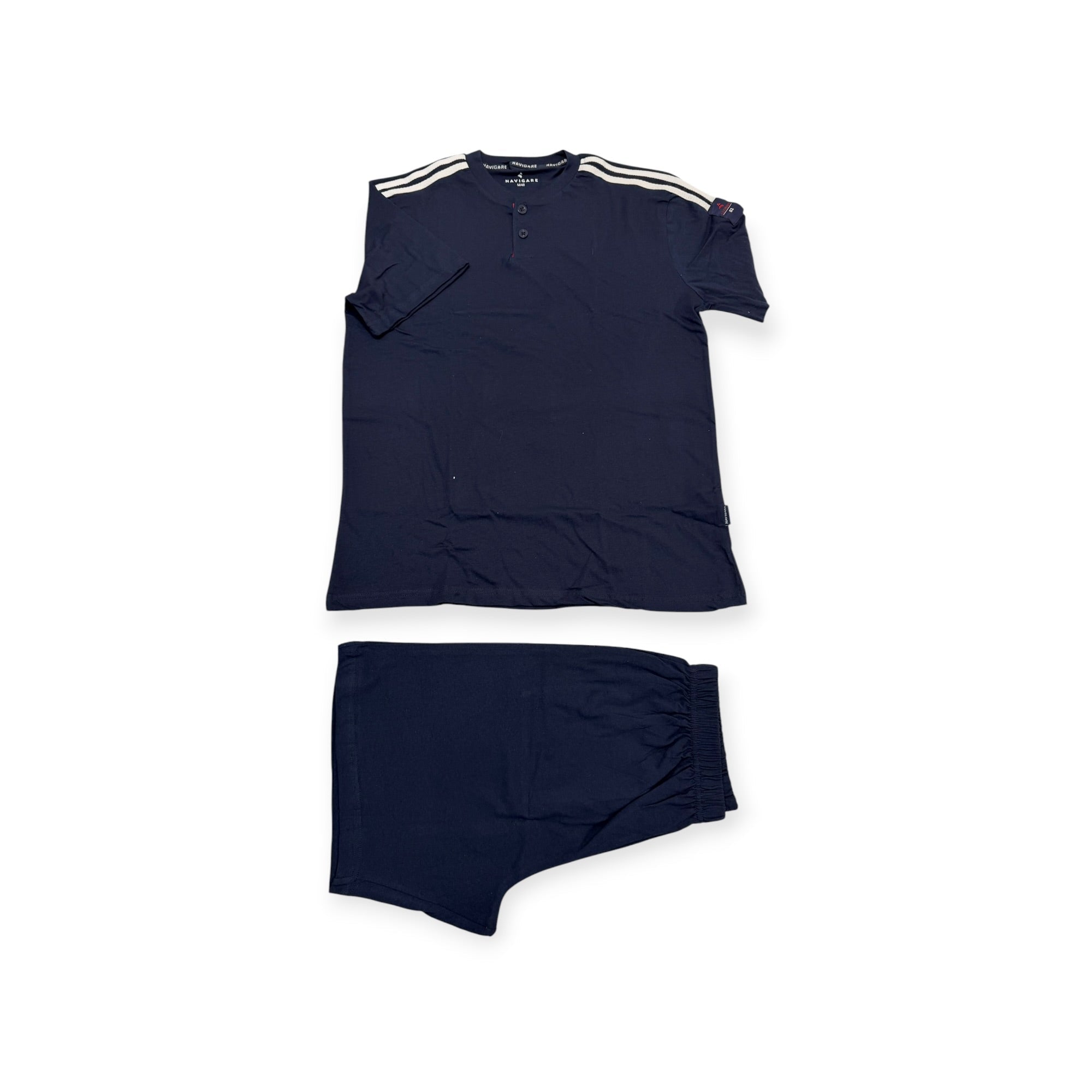 Pigiama Uomo Corto in Cotone Jersey Serafino Navigare Art.141993 - Boutique dell'Intimo e del Neonato