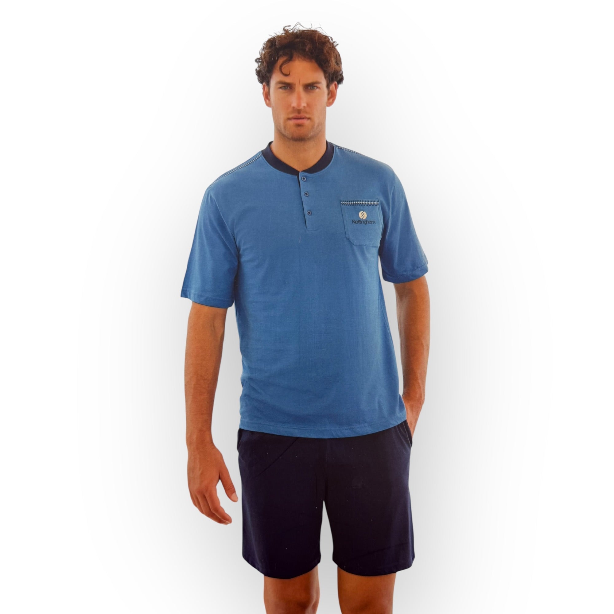 Pigiama Uomo Corto in Cotone Jersey Serafino Nottingham Art.NPA781 - AS2 - Boutique dell'Intimo e del Neonato