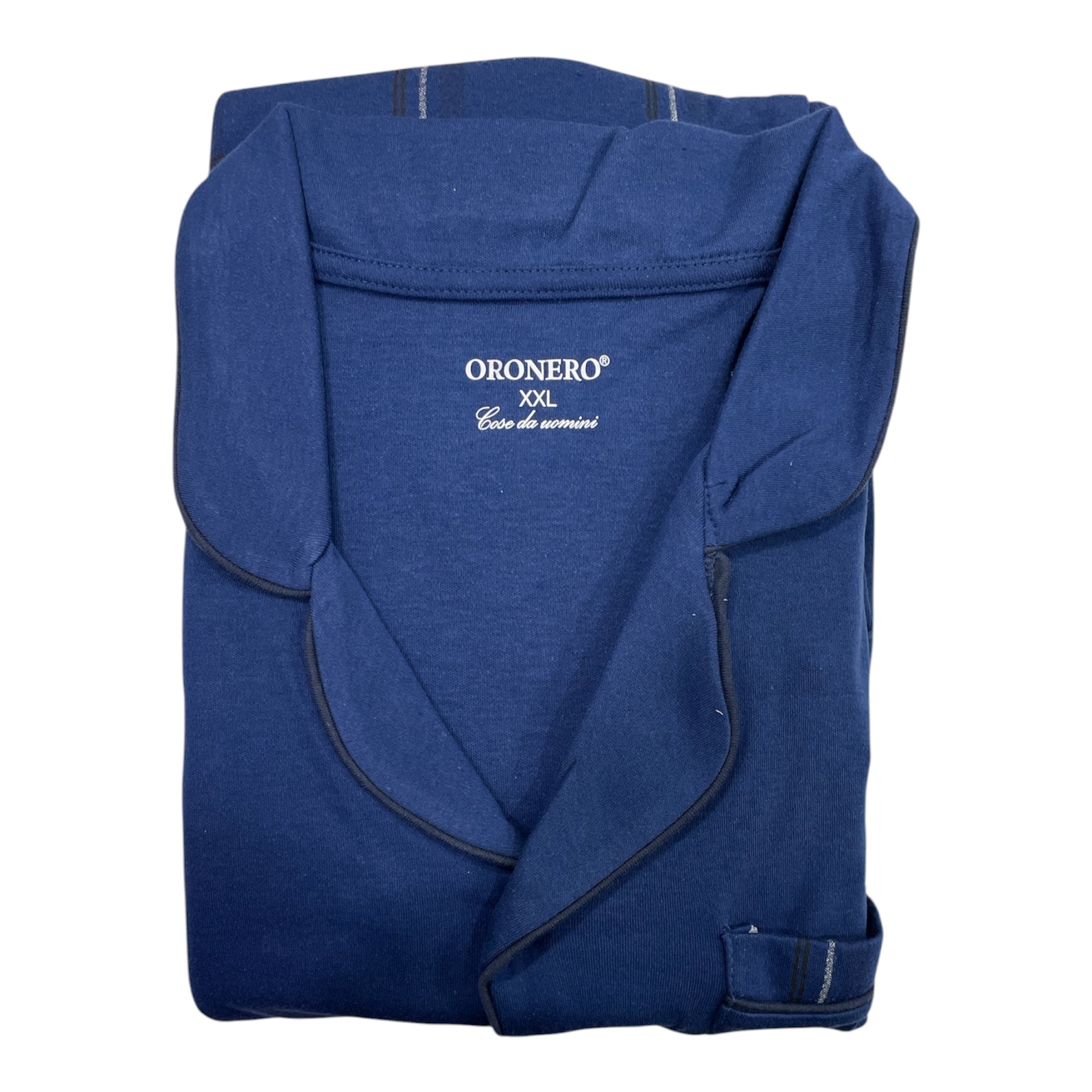 Pigiama Uomo Lungo in Cotone Interlock Aperto Davanti Oronero Art.OU499 - Boutique dell'Intimo e del Neonato