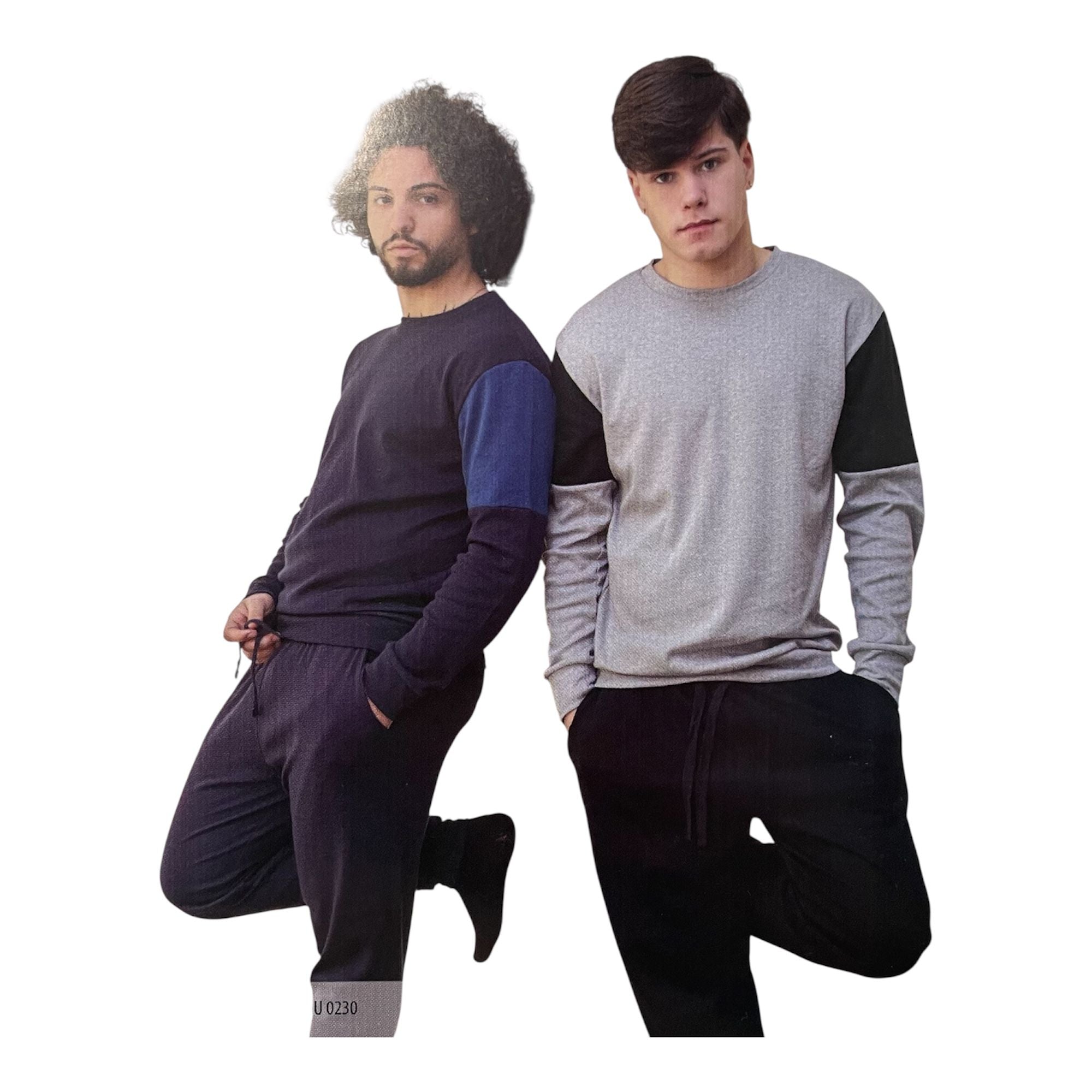 Pigiama Uomo Lungo in Cotone Interlock Girocollo Basile Art.MU0230 - Boutique dell'Intimo e del Neonato