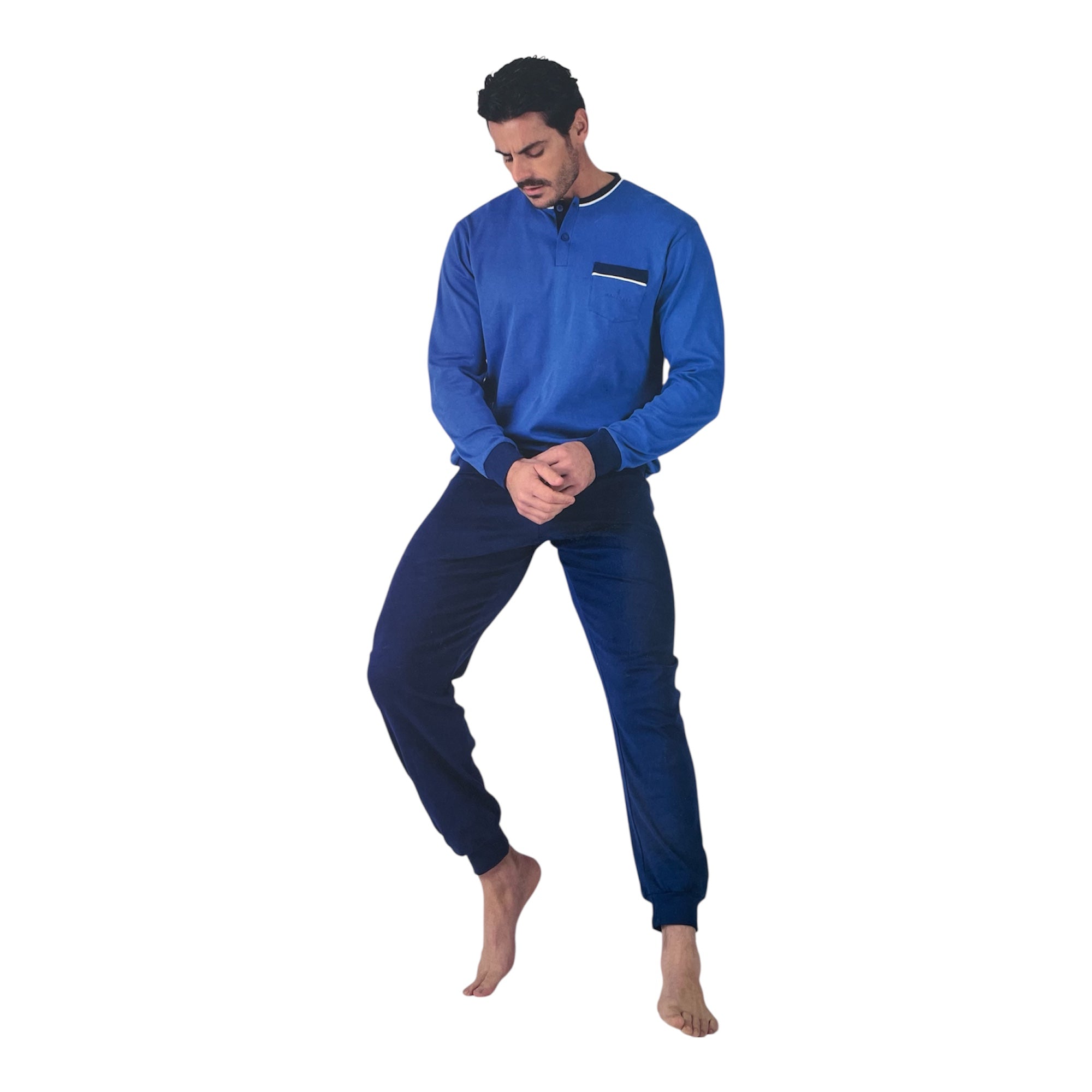 Pigiama Uomo Lungo in Cotone Interlock Navigare Art.141911 - Boutique dell'Intimo e del Neonato