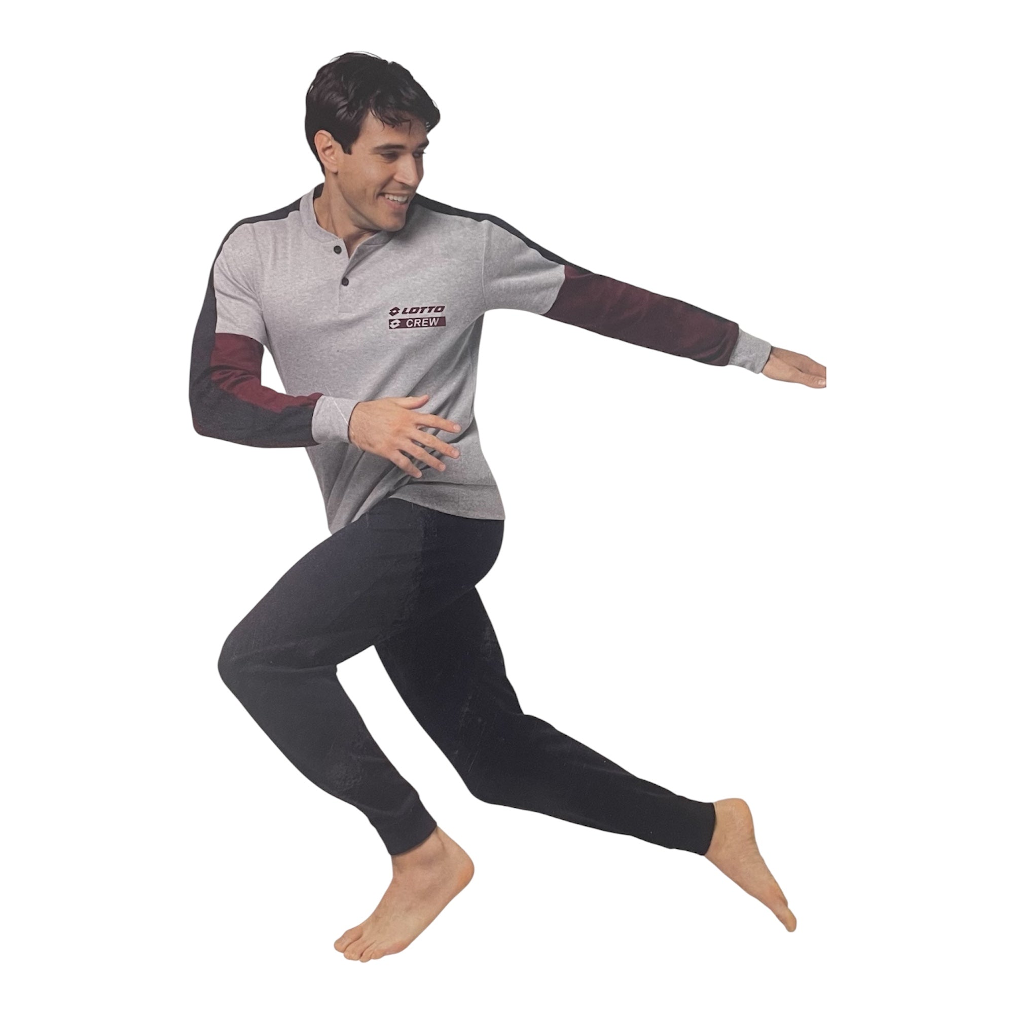 Pigiama Uomo Lungo in Cotone Interlock Serafino e Polsini Lotto Art.LP2122 - Boutique dell'Intimo e del Neonato