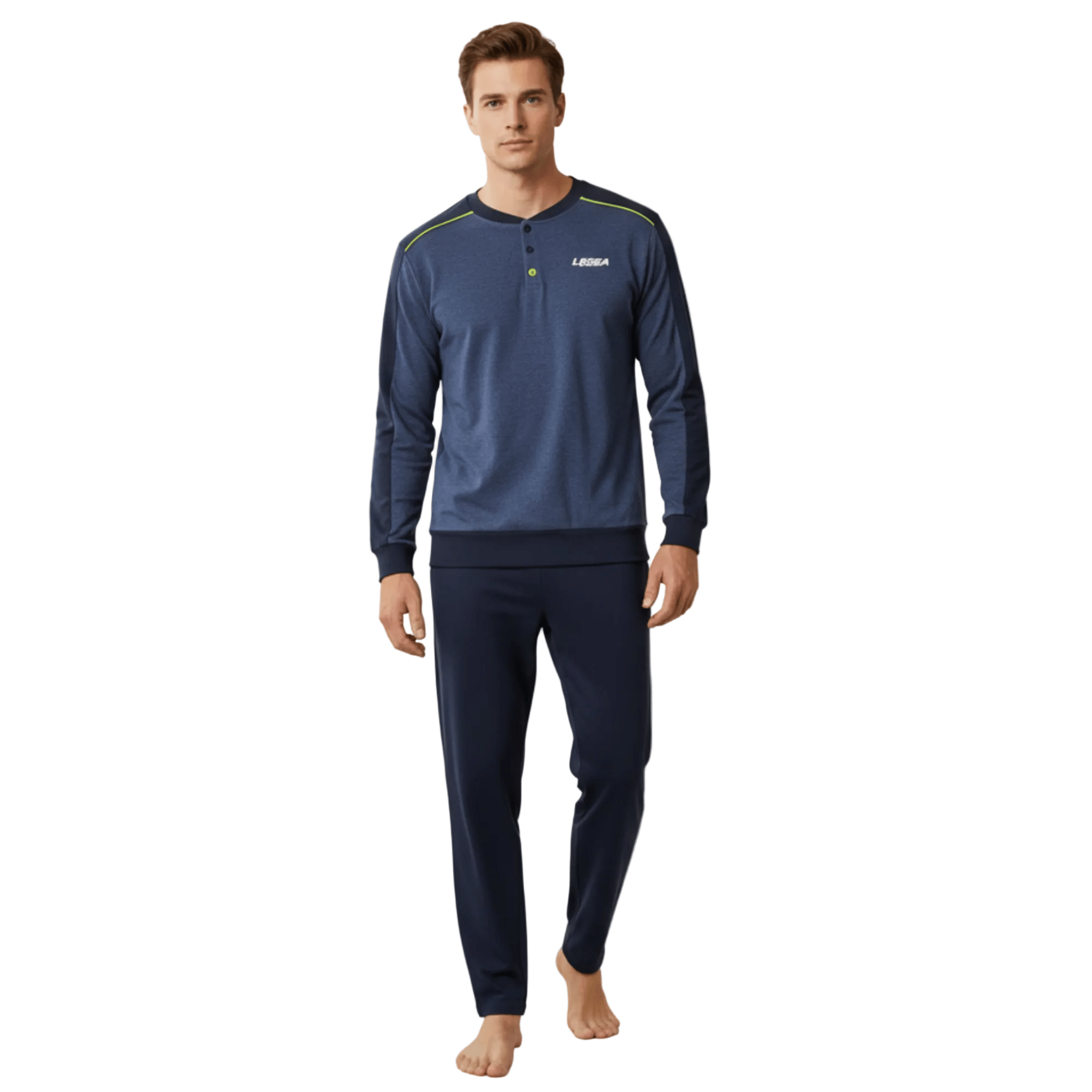 Pigiama Uomo Lungo in Cotone Interlock Serafino Legea Art.LPA016 - AS1 - Boutique dell'Intimo e del Neonato