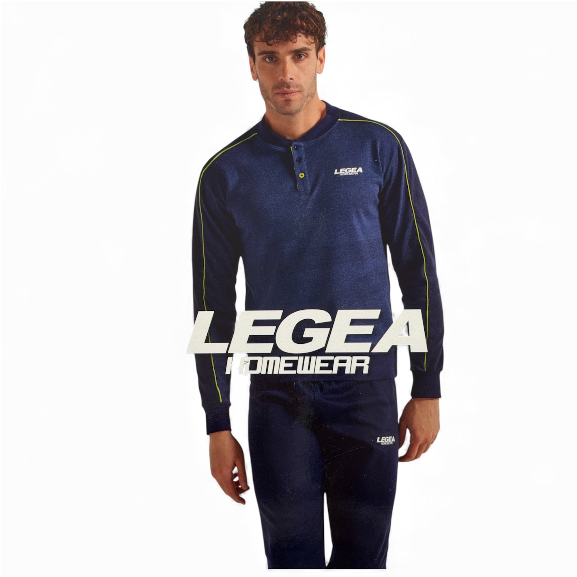 Pigiama Uomo Lungo in Cotone Interlock Serafino Legea Art.LPA016 - AS1 - Boutique dell'Intimo e del Neonato