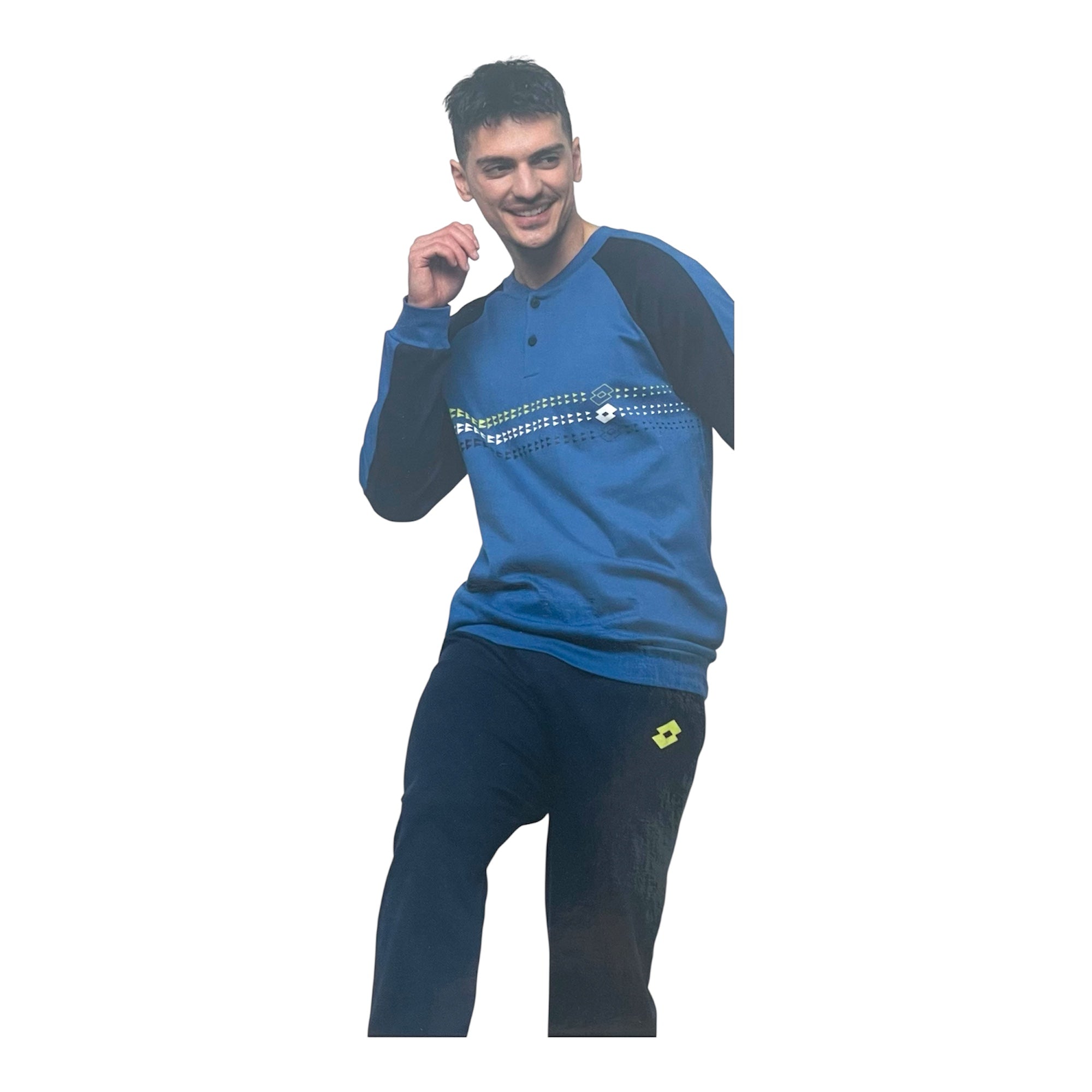 Pigiama Uomo Lungo in Cotone Interlock Serafino Lotto Art.LP2088 - Boutique dell'Intimo e del Neonato