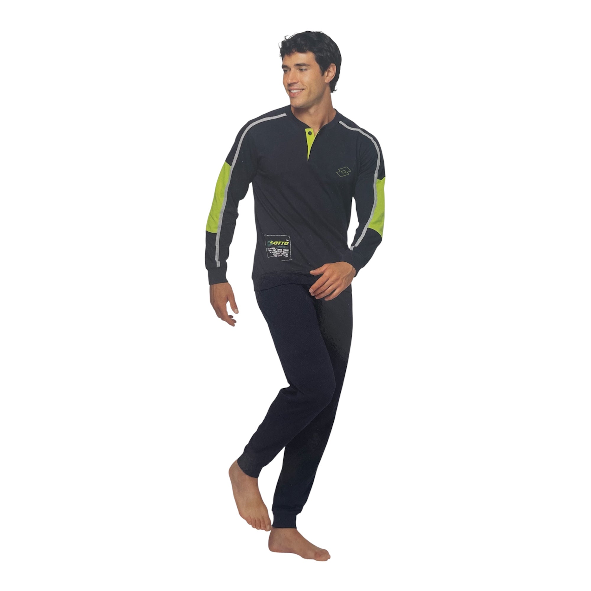 Pigiama Uomo Lungo in Cotone Jersey Lotto Art.LP1180 - Boutique dell'Intimo e del Neonato