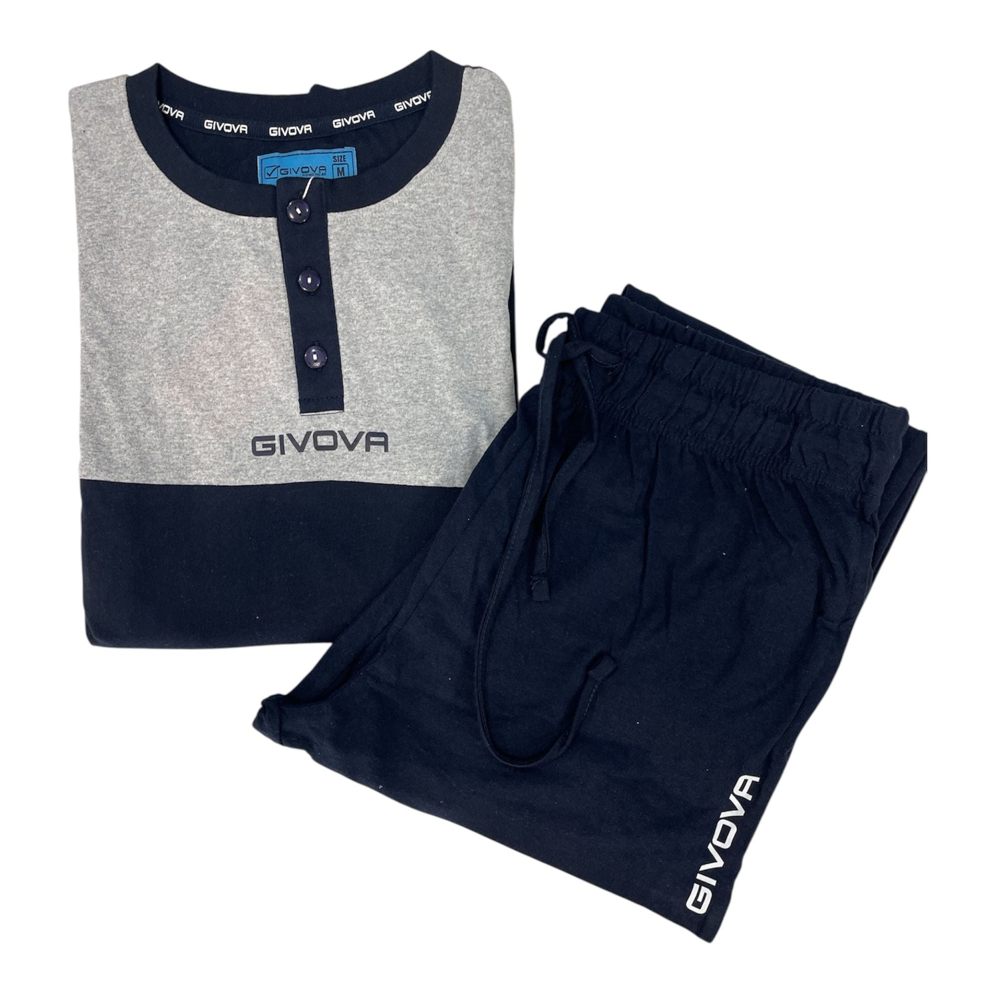 Pigiama Uomo Lungo in Cotone Jersey Serafino e Polsini Givova Art.G626J - Boutique dell'Intimo e del Neonato