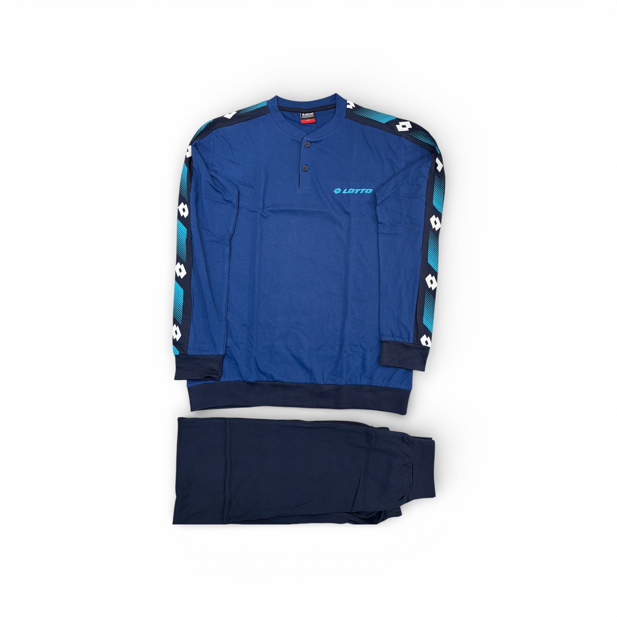 Pigiama Uomo Lungo in Cotone Jersey Serafino Lotto Art.LP1217 - Boutique dell'Intimo e del Neonato