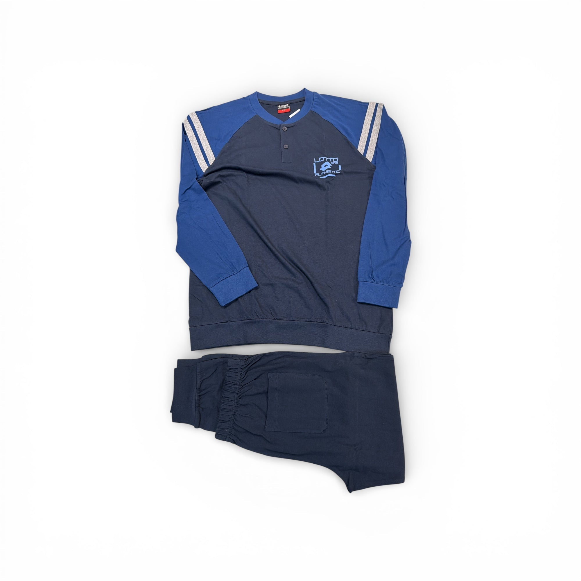 Pigiama Uomo Lungo in Cotone Jersey Serafino Lotto Art.LP1220 - Boutique dell'Intimo e del Neonato