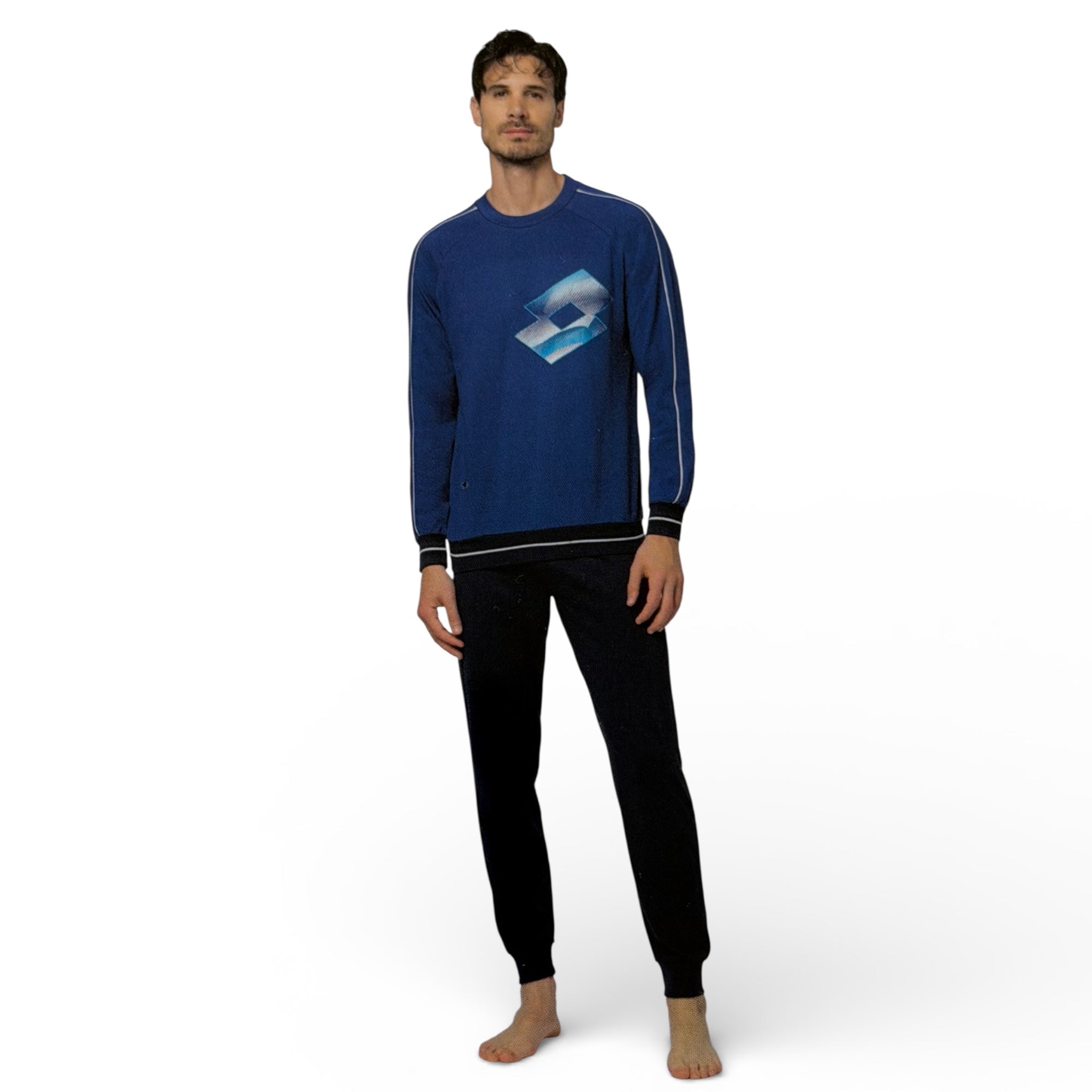 Pigiama Uomo Lungo in Cotone Jersey Serafino Lotto Art.LP1223 - Boutique dell'Intimo e del Neonato