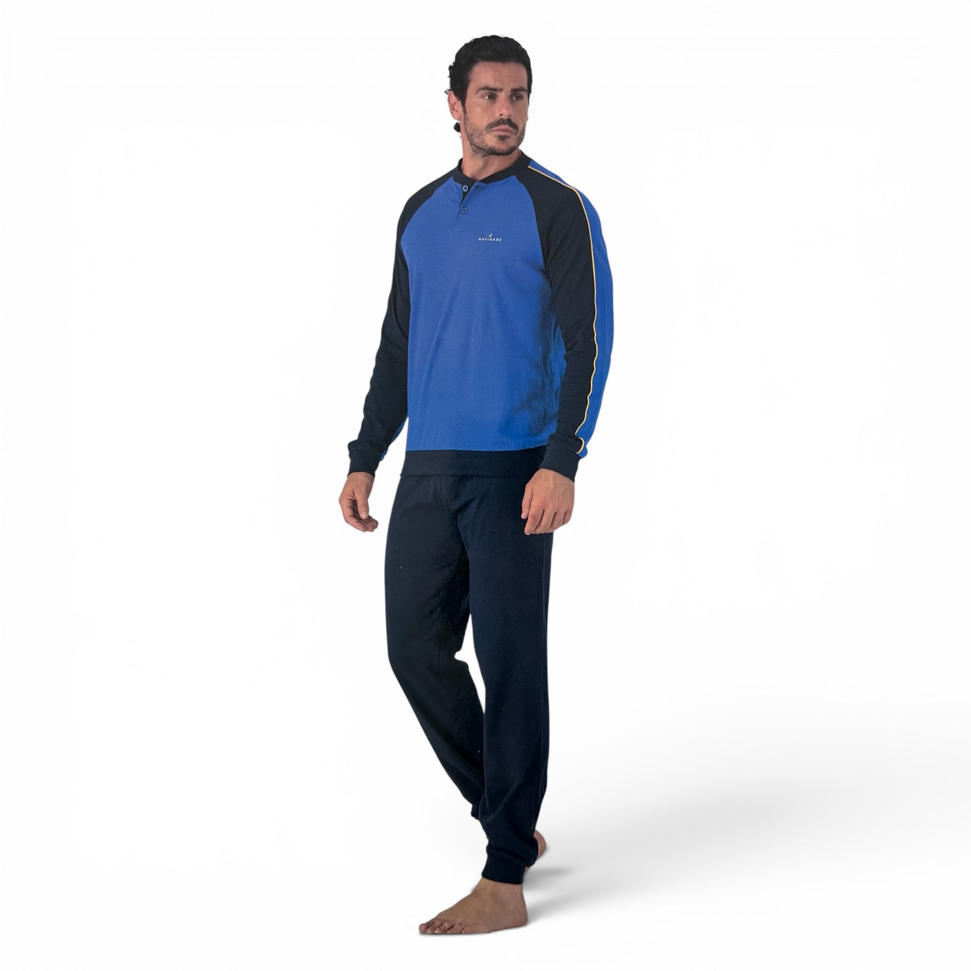 Pigiama Uomo Lungo in Cotone Jersey Serafino Navigare Art.141968 - Boutique dell'Intimo e del Neonato