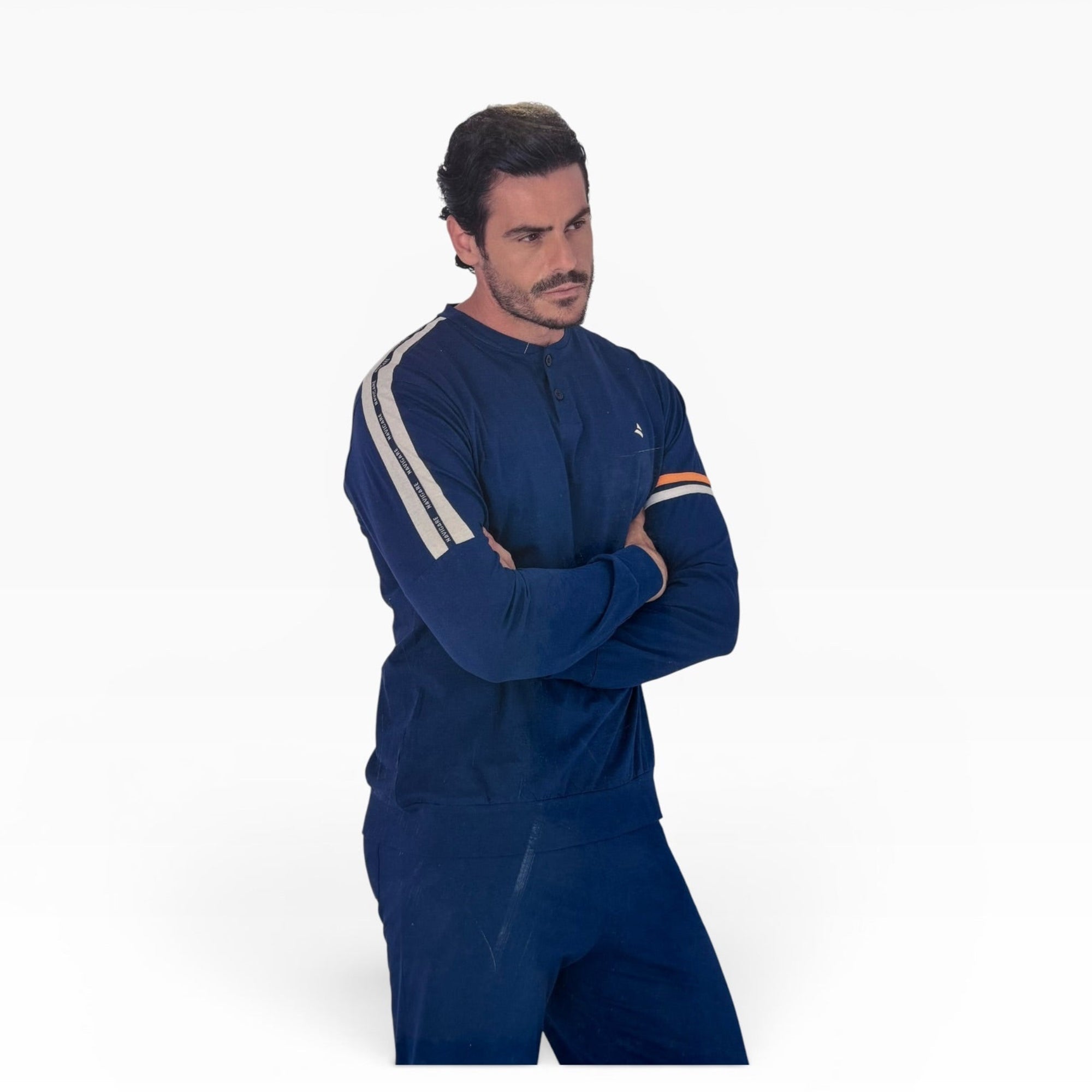 Pigiama Uomo Lungo in Cotone Jersey Serafino Navigare Art.141970 - Boutique dell'Intimo e del Neonato