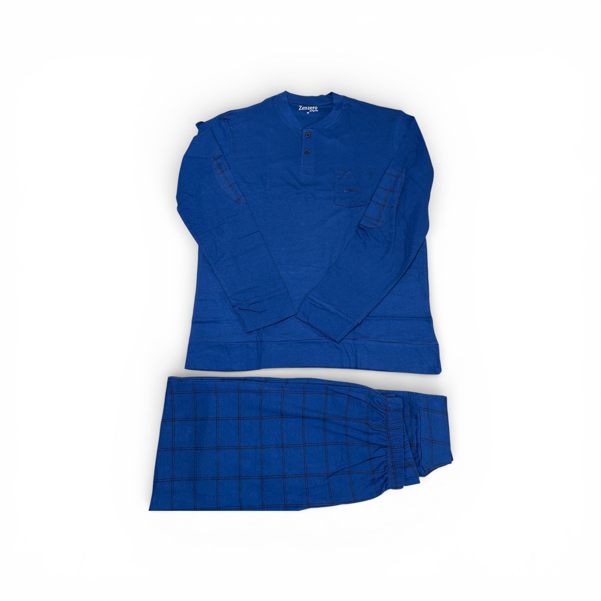 Pigiama Uomo Lungo in Cotone Jersey Serafino Zenzero & Paprika Art.ZP557 - Boutique dell'Intimo e del Neonato