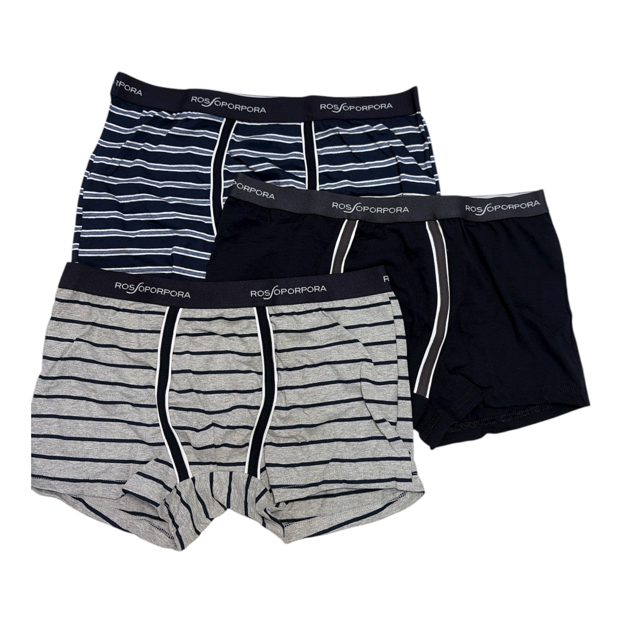 Tri - Pack Boxer Uomo in Cotone Elasticizzato con Elastico Esterno Rossoporpora Art.UB1942 - Boutique dell'Intimo e del Neonato